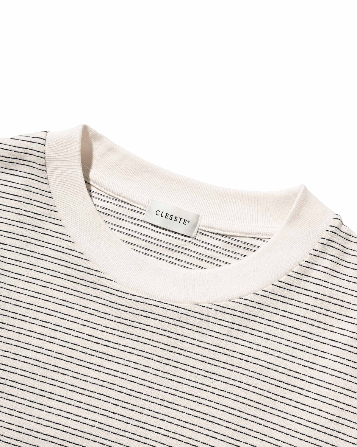 【10.4 SUN 20:00- IN STOCK】【LIMITED】 “YES G♡♡D MARKET" MICRO STRIPED L/S T-SHIRT WITH DRAWSTRINGS (IVORY)