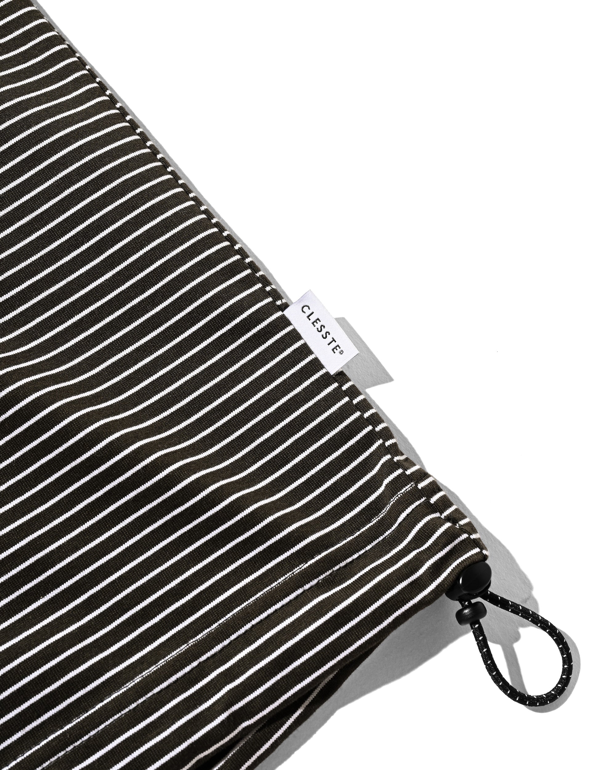 EMBROIDERY LOGO STRIPED S/S POLO WITH DRAWSTRINGS (BROWN×WHITE)