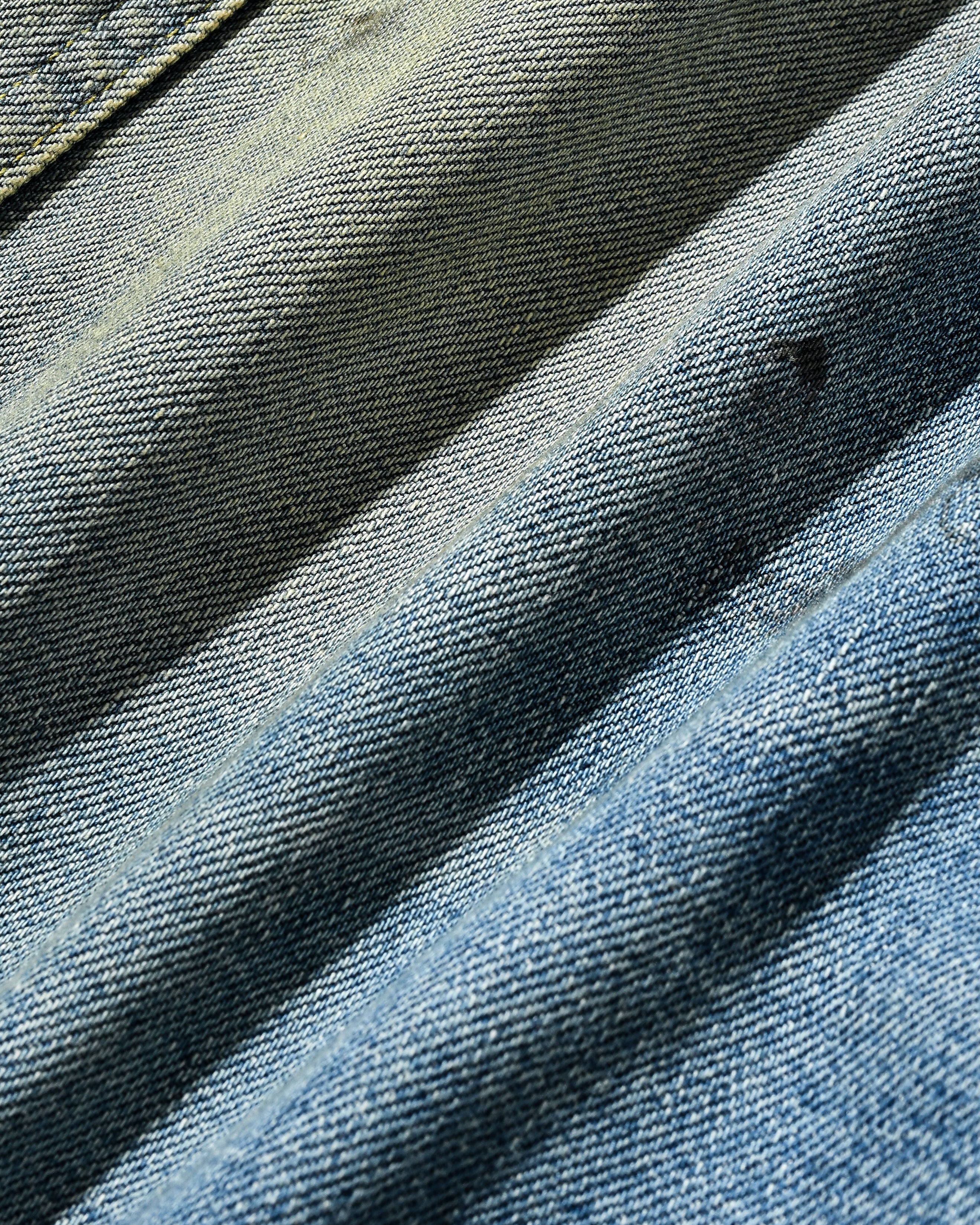 VINTAGE DYED SELVEDGE DENIM CITY MEGA POCKET BALLOON CARGO HALF PANTS (VINTAGE LIGHT INDIGO)