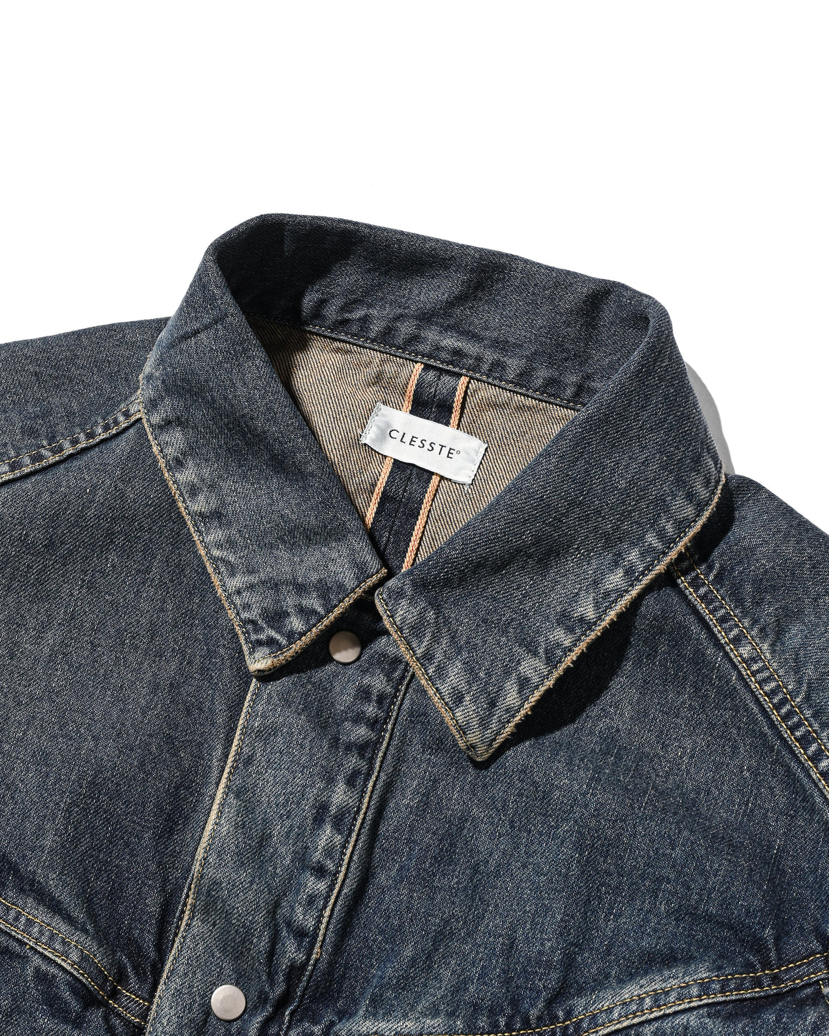 【10.10 SAT 20:00- IN STOCK】 VINTAGE DYED SELVEDGE DENIM FUTURE TRUCKER JACKET (VINTAGE INDIGO)