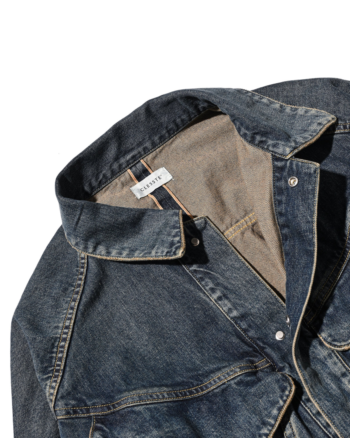 【10.10 SAT 20:00- IN STOCK】 VINTAGE DYED SELVEDGE DENIM FUTURE TRUCKER JACKET (VINTAGE INDIGO)