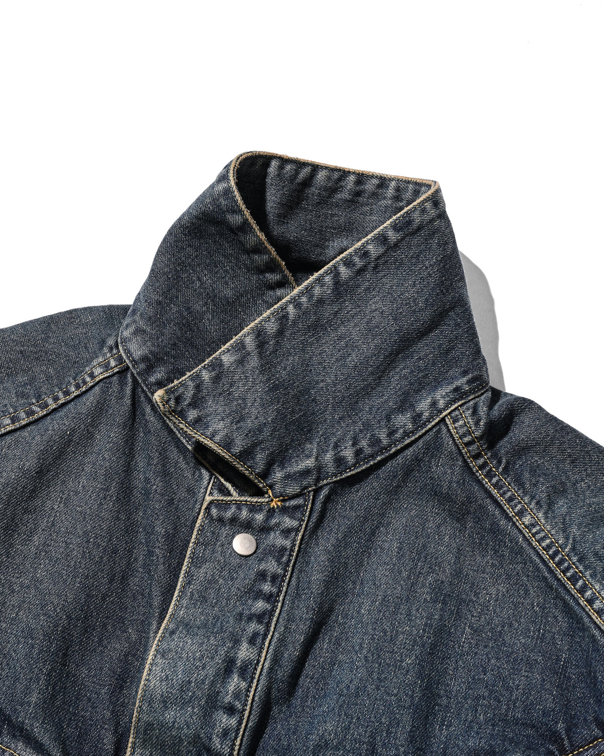 【10.10 SAT 20:00- IN STOCK】 VINTAGE DYED SELVEDGE DENIM FUTURE TRUCKER JACKET (VINTAGE INDIGO)