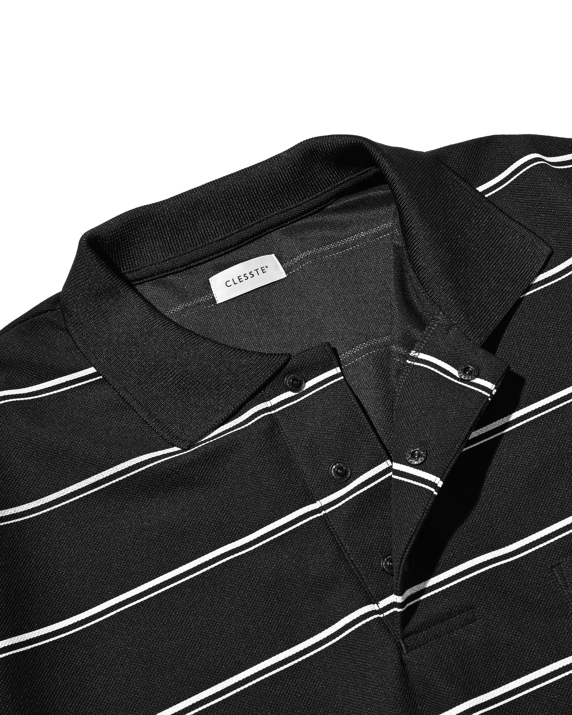 THICK/THIN STRIPE ACTIVE CITY POLO S/S SHIRTS (BLACK)
