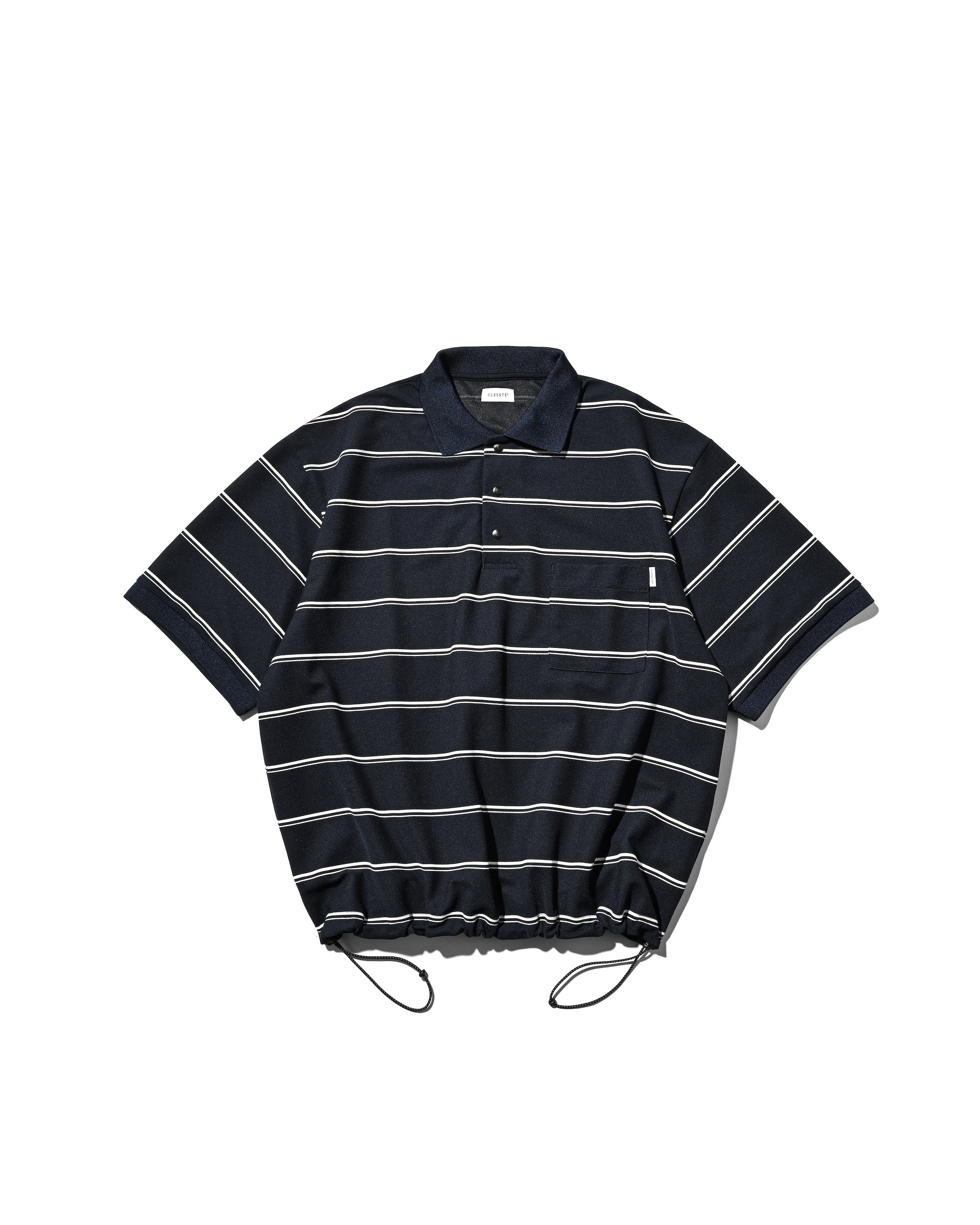 【5.23 SAT 20:00- IN STOCK】THICK/THIN STRIPE ACTIVE CITY  POLO S/S SHIRTS(NAVY)