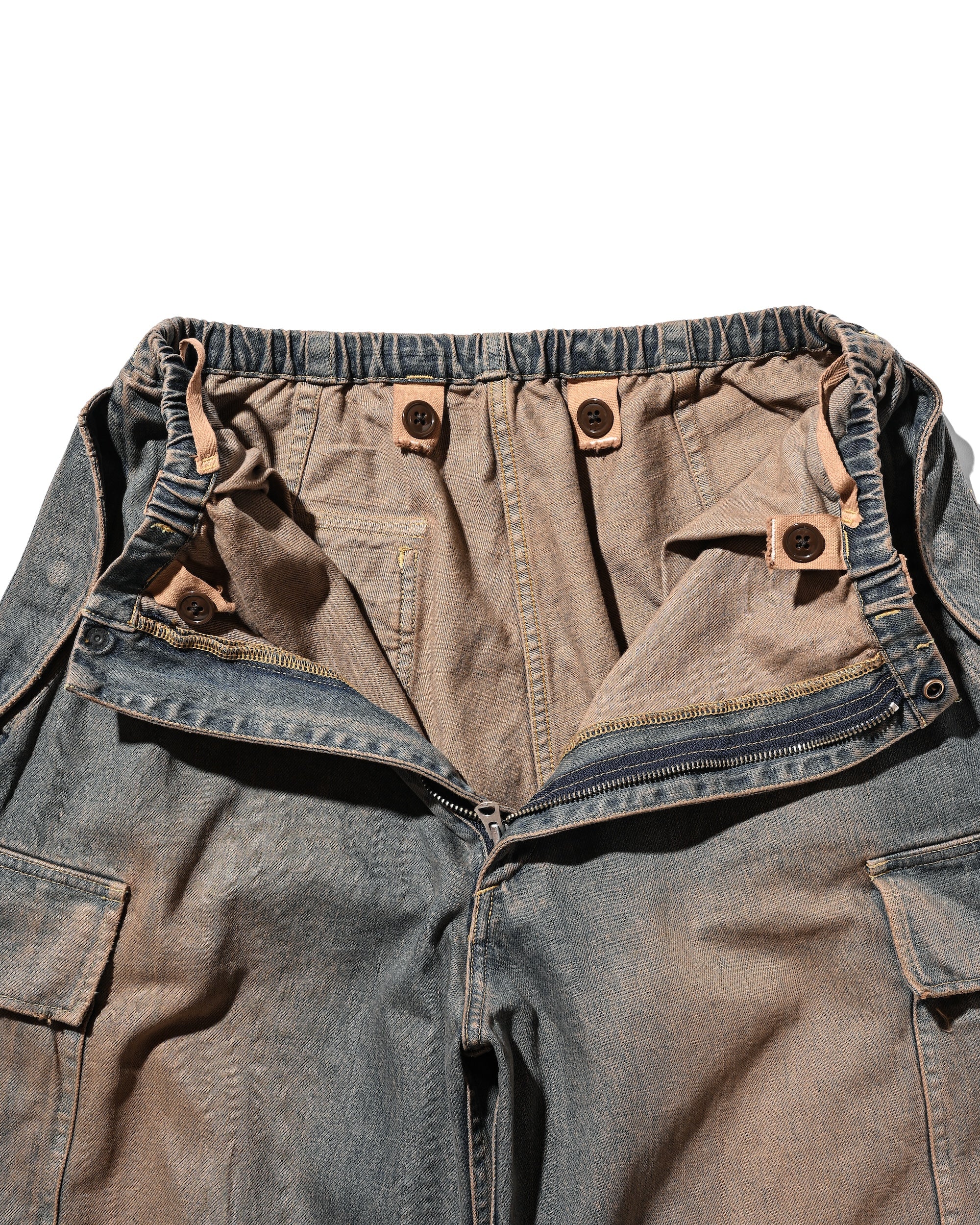 【9.13 SAT 20:00- IN STOCK】VINTAGE DYED SELVEDGE DENIM M-51 ARCTIC TROUSERS (VINTAGE BROWN)