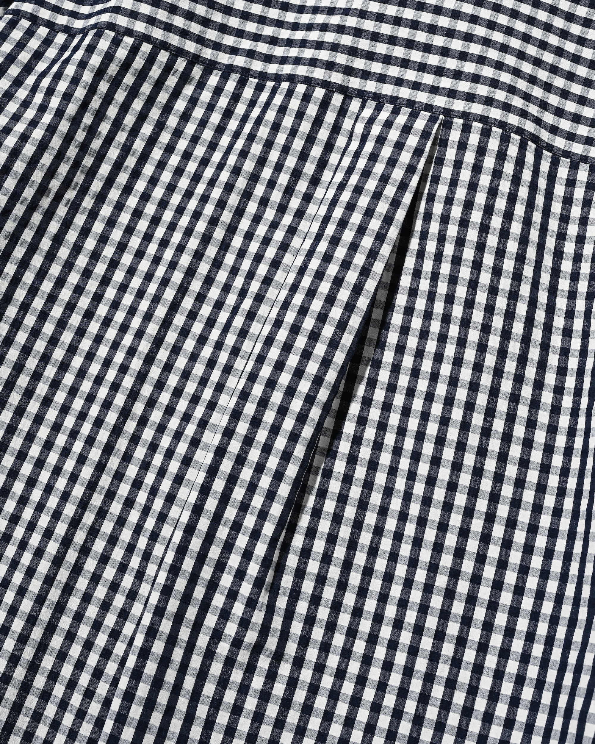 GINGHAM CHECK VENTILATION L/S B.D.SHIRT  (NAVY×ECRU)
