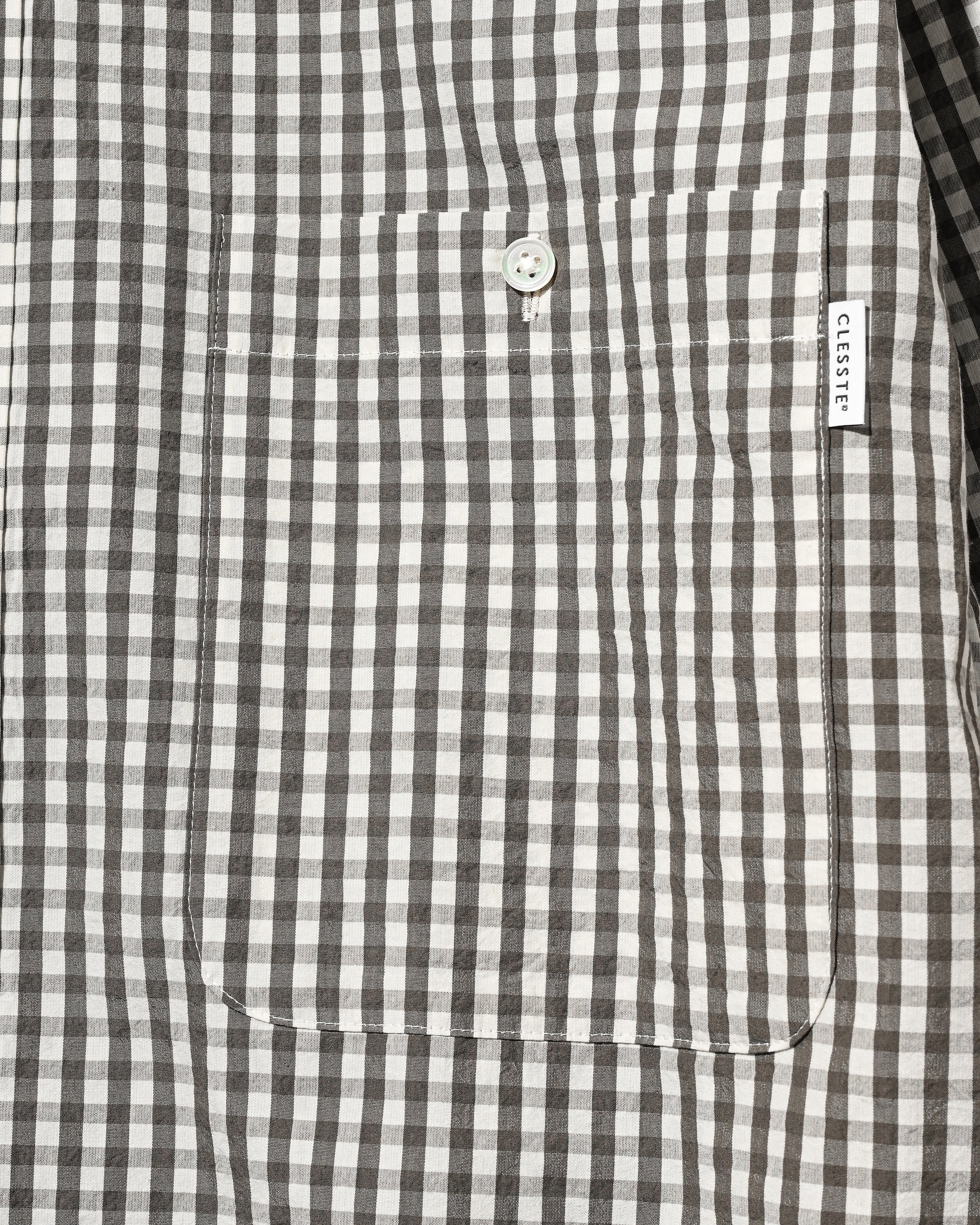 GINGHAM CHECK VENTILATION L/S B.D.SHIRT  (KHAKI×ECRU)