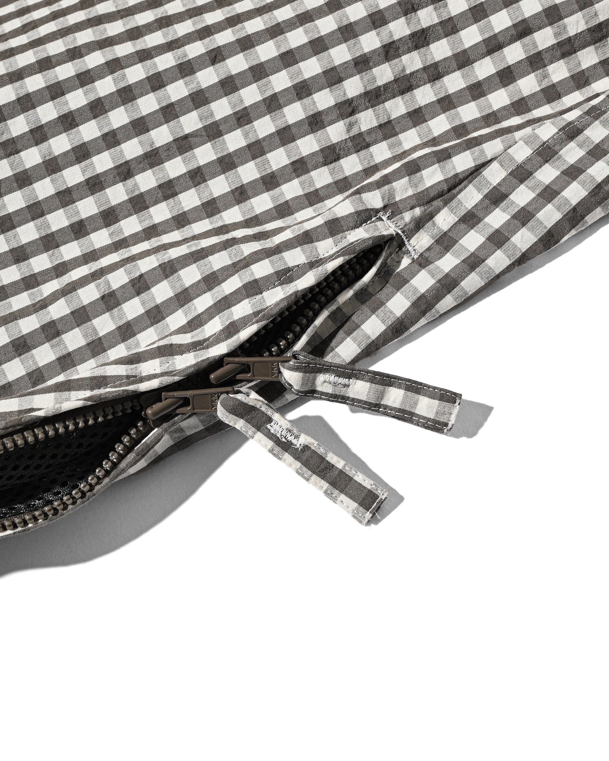 GINGHAM CHECK VENTILATION L/S B.D.SHIRT  (KHAKI×ECRU)