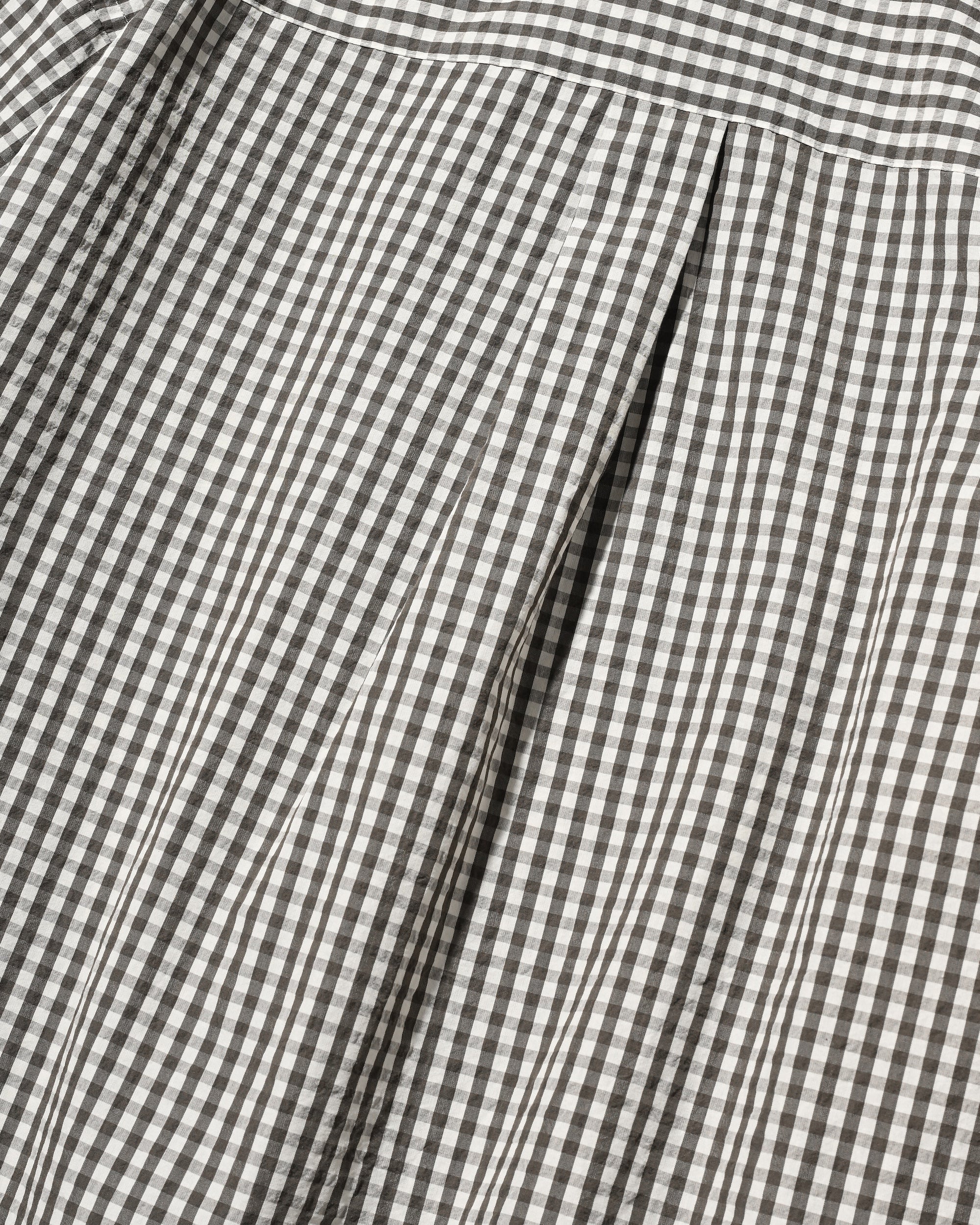 GINGHAM CHECK VENTILATION L/S B.D.SHIRT  (KHAKI×ECRU)