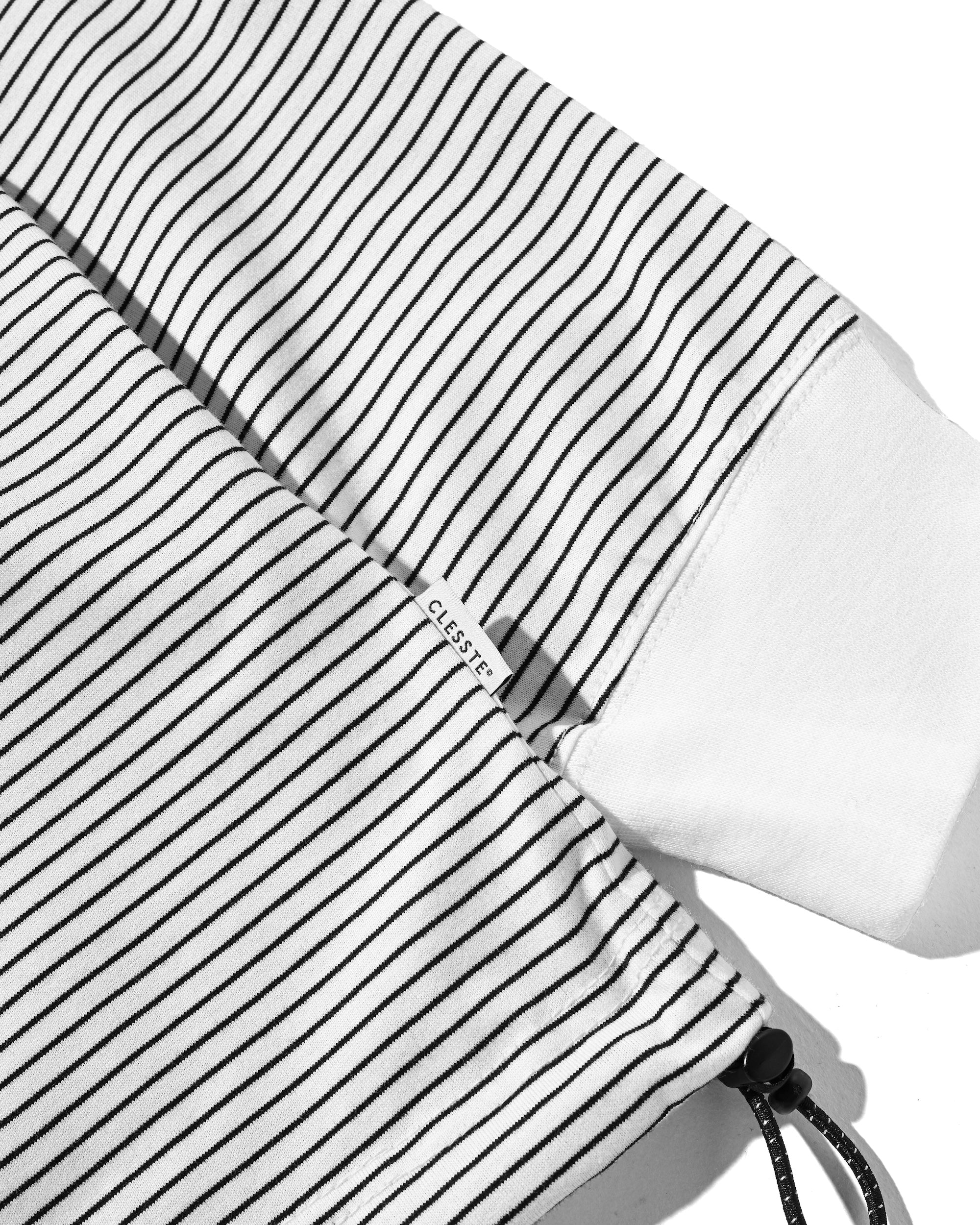 【2.28 SAT 20:00- IN STOCK】"C×CONCEPT" STRIPED L/S T-SHIRT WITH DRAWSTRINGS (WHITE×BLACK)