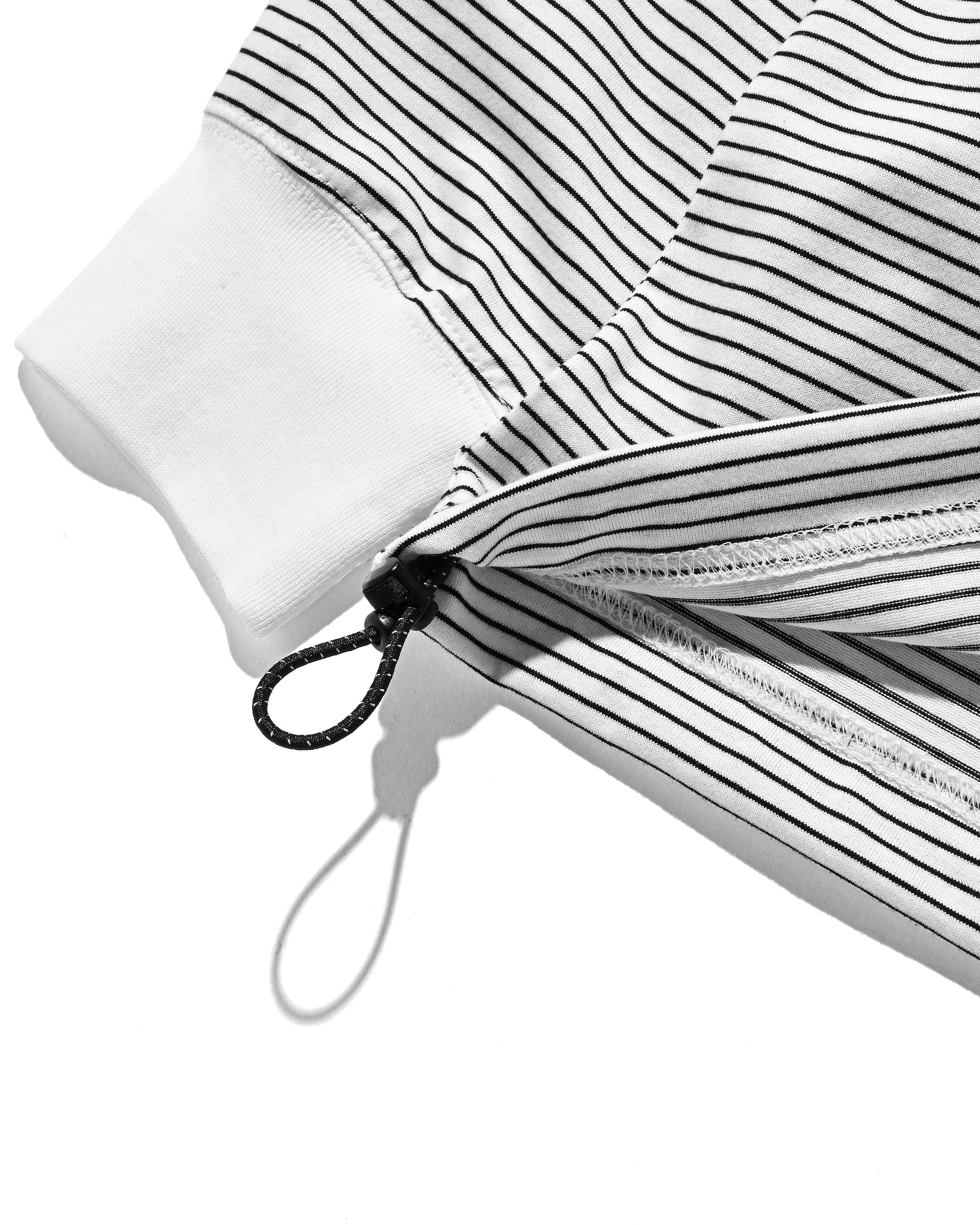 【2.28 SAT 20:00- IN STOCK】"C×CONCEPT" STRIPED L/S T-SHIRT WITH DRAWSTRINGS (WHITE×BLACK)