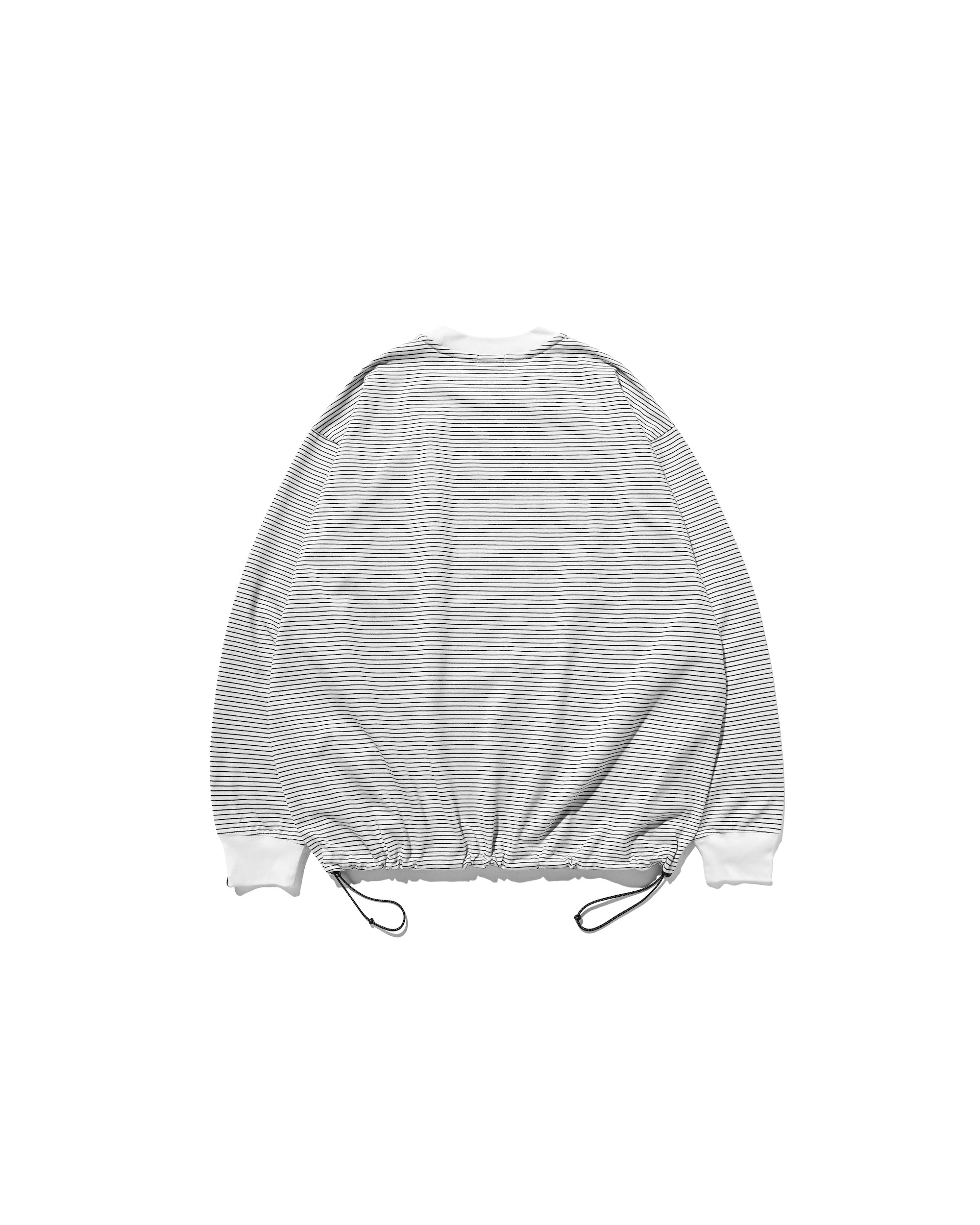 【2.28 SAT 20:00- IN STOCK】"C×CONCEPT" STRIPED L/S T-SHIRT WITH DRAWSTRINGS (WHITE×BLACK)