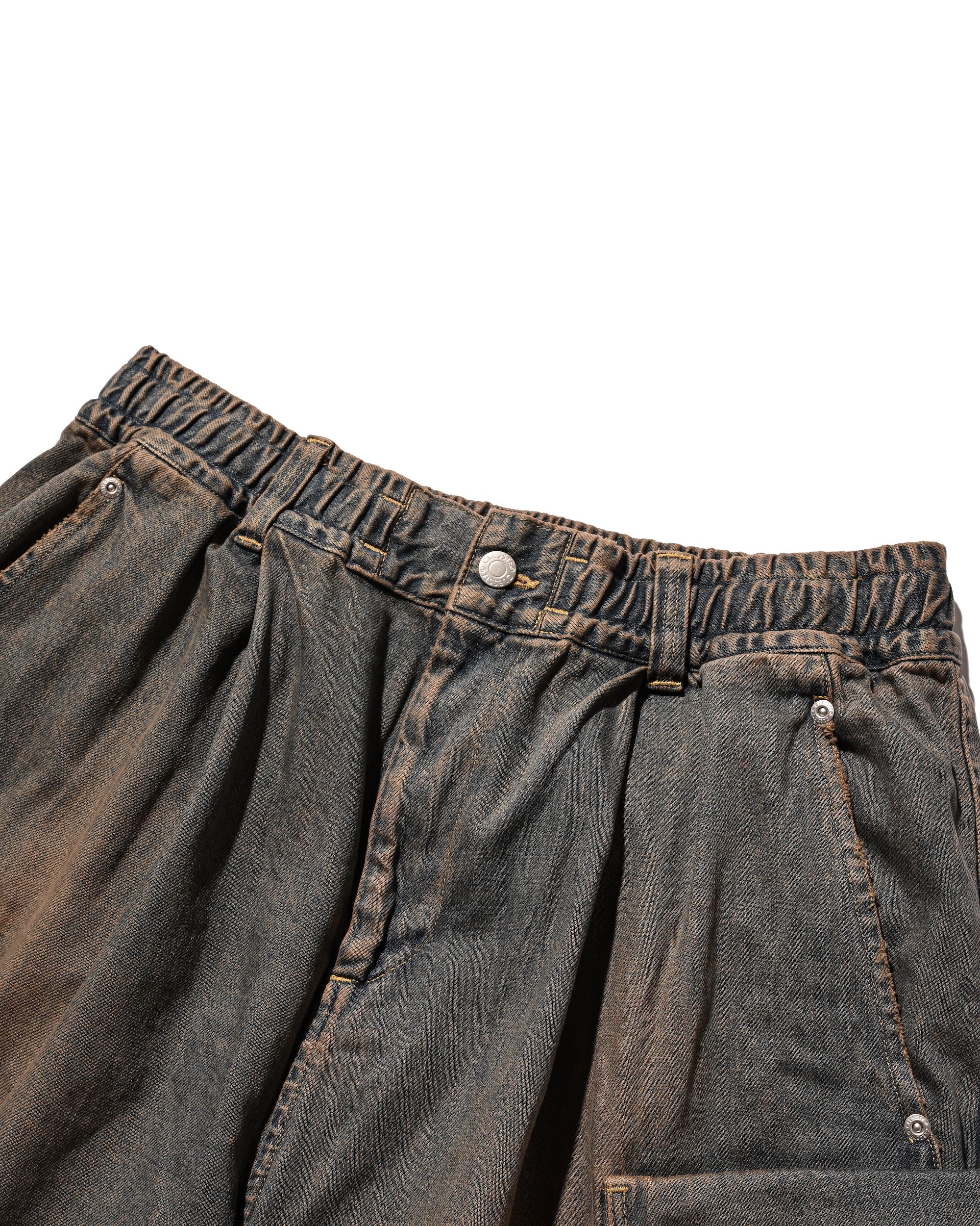 【3.18 WED 20:00- IN STOCK】VINTAGE DYED SELVEDGE DENIM CITY MILITARY HALF PANTS (VINTAGE BROWN)