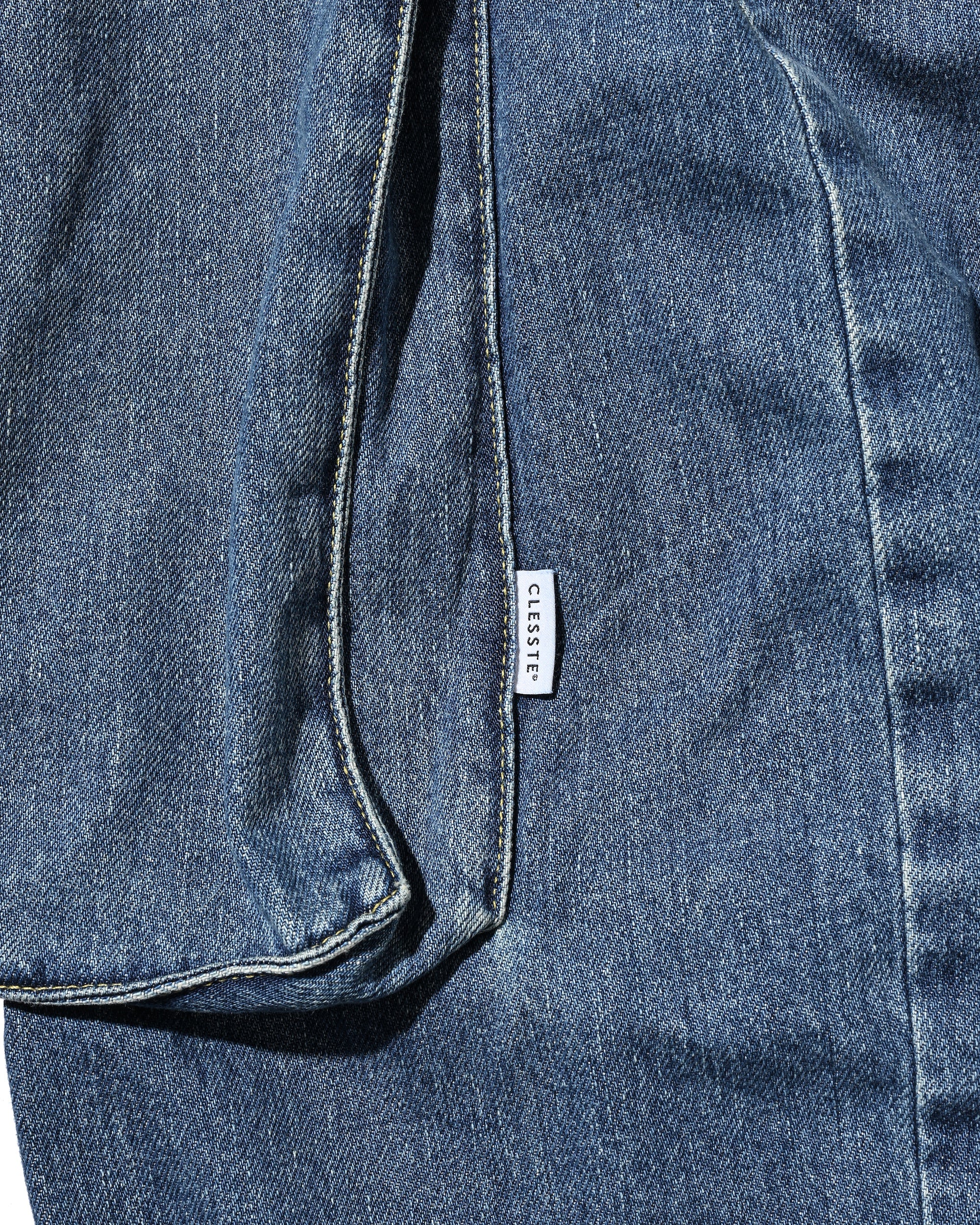 VINTAGE DYED SELVEDGE DENIM CITY MEGA POCKET BALLOON CARGO PANTS (VINTAGE LIGHT INDIGO)