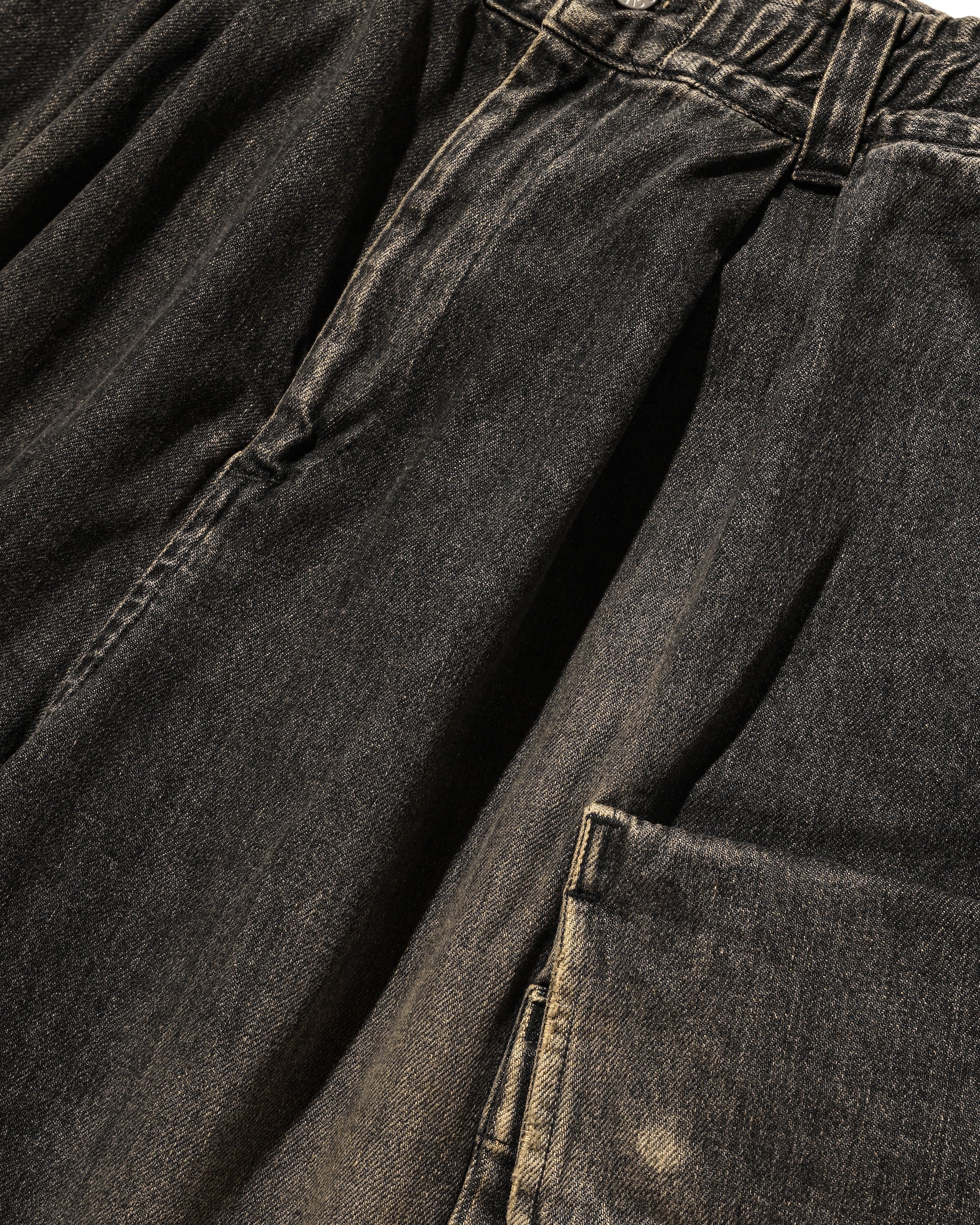 【3.18 WED 20:00- IN STOCK】VINTAGE DYED SELVEDGE DENIM CITY MILITARY HALF PANTS (VINTAGE BLACK)