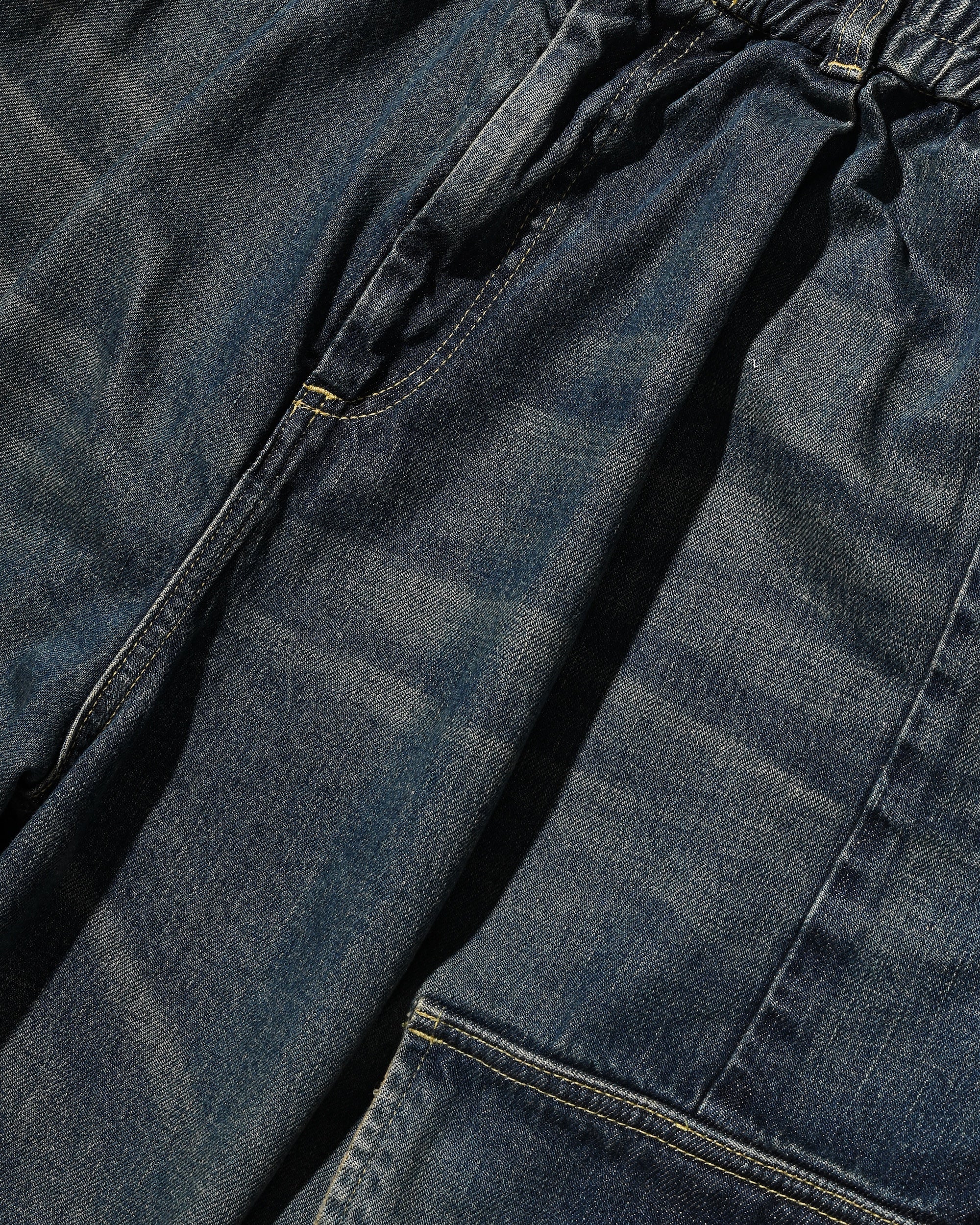 VINTAGE DYED SELVEDGE DENIM CITY MEGA POCKET BALLOON CARGO PANTS (VINTAGE INDIGO)