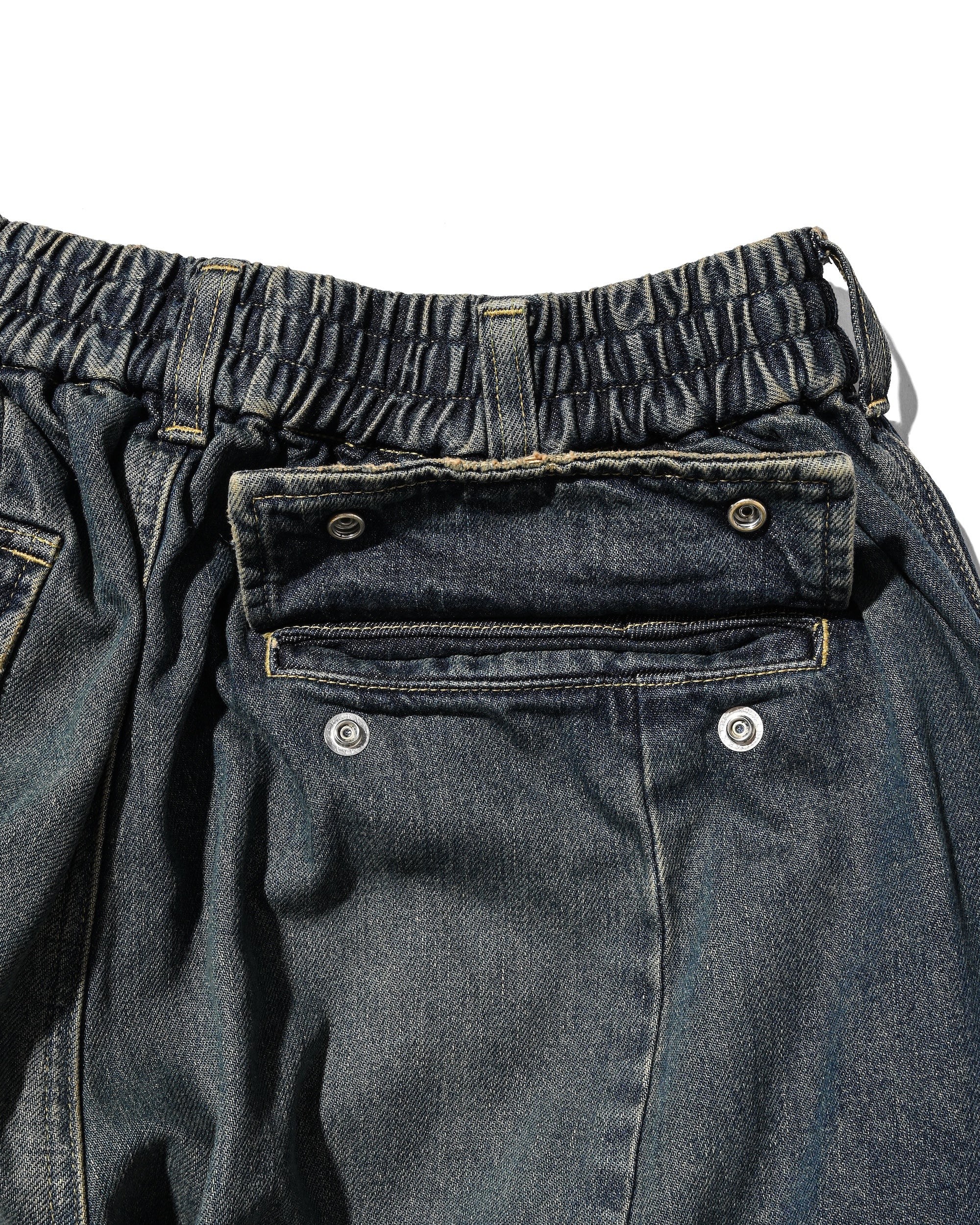 VINTAGE DYED SELVEDGE DENIM CITY MEGA POCKET BALLOON CARGO PANTS (VINTAGE INDIGO)