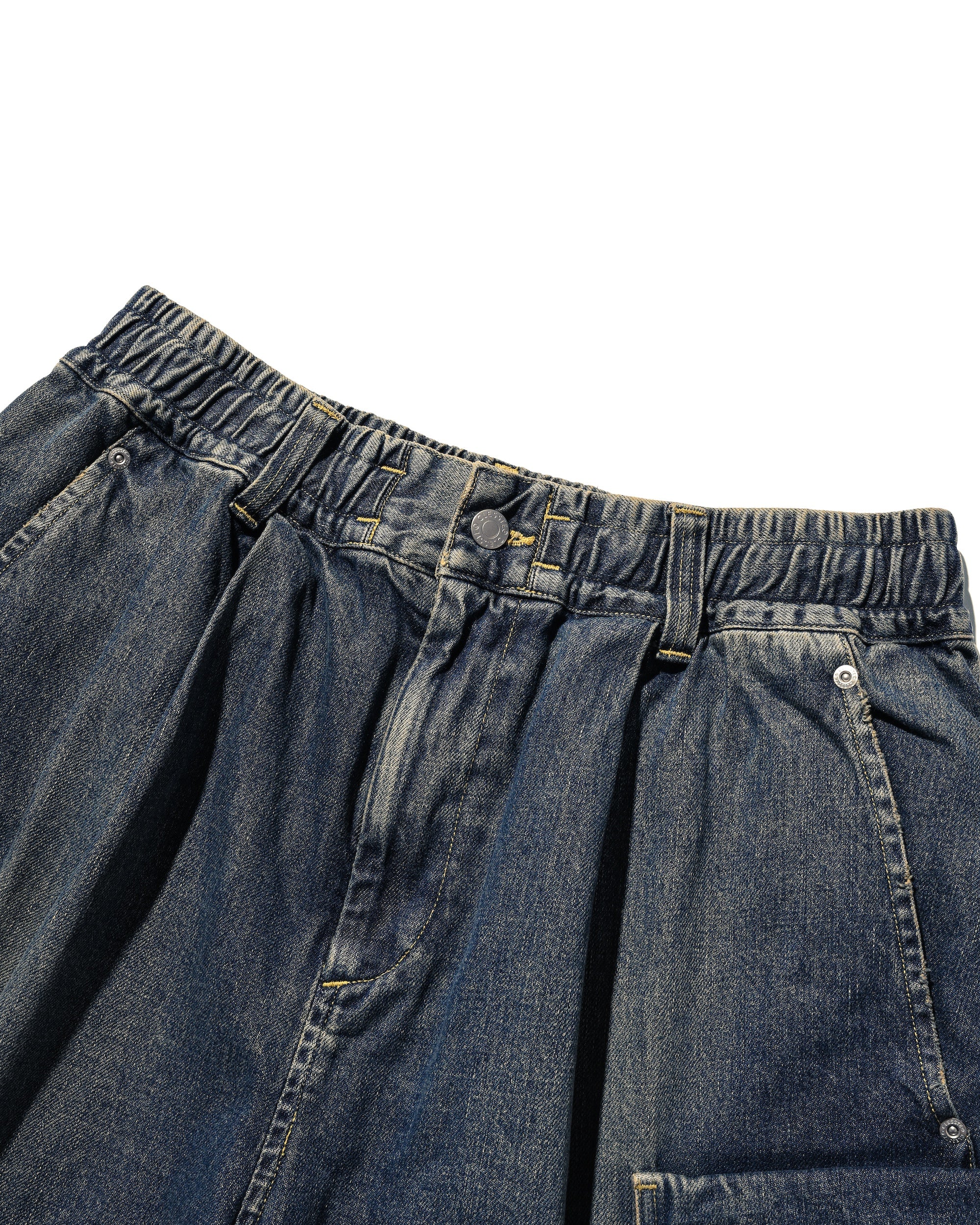 VINTAGE DYED SELVEDGE DENIM CITY MILITARY HALF PANTS (VINTAGE INDIGO)