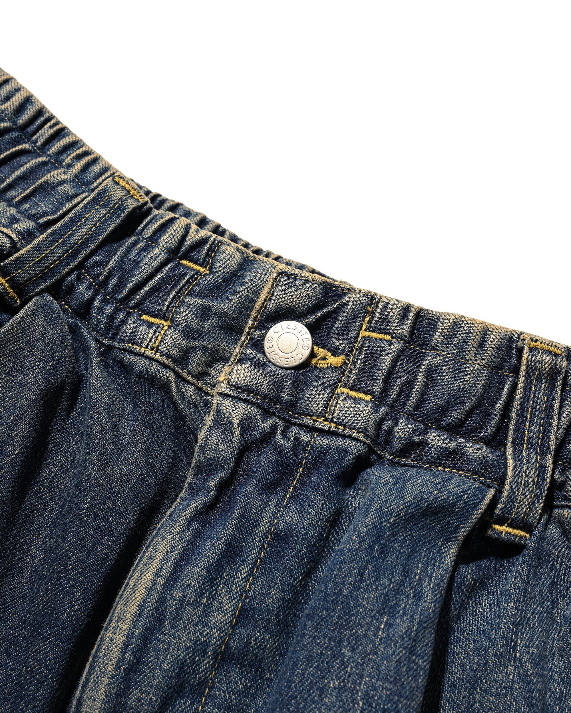 VINTAGE DYED SELVEDGE DENIM CITY MILITARY HALF PANTS (VINTAGE INDIGO)