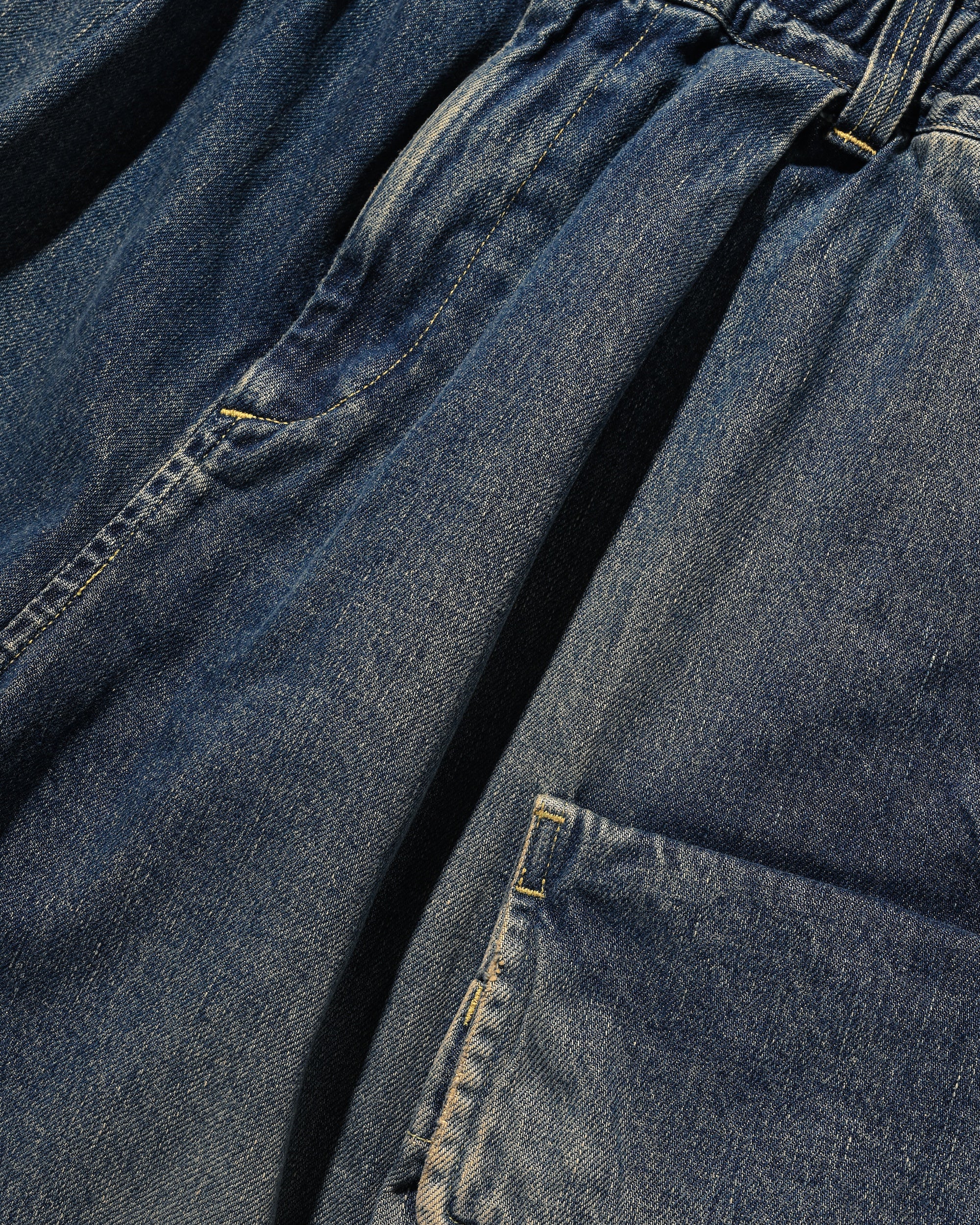 VINTAGE DYED SELVEDGE DENIM CITY MILITARY HALF PANTS (VINTAGE INDIGO)