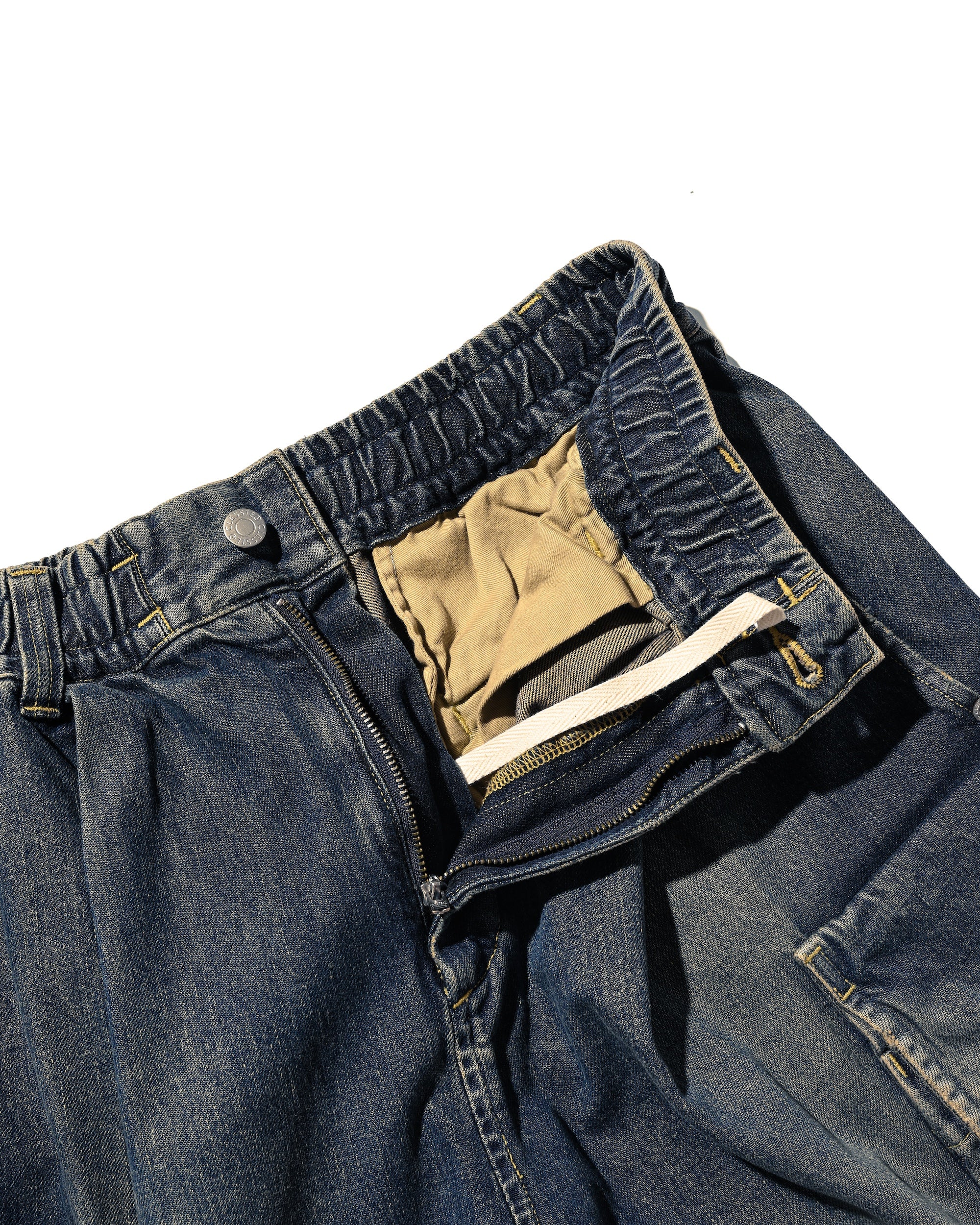 VINTAGE DYED SELVEDGE DENIM CITY MILITARY HALF PANTS (VINTAGE INDIGO)