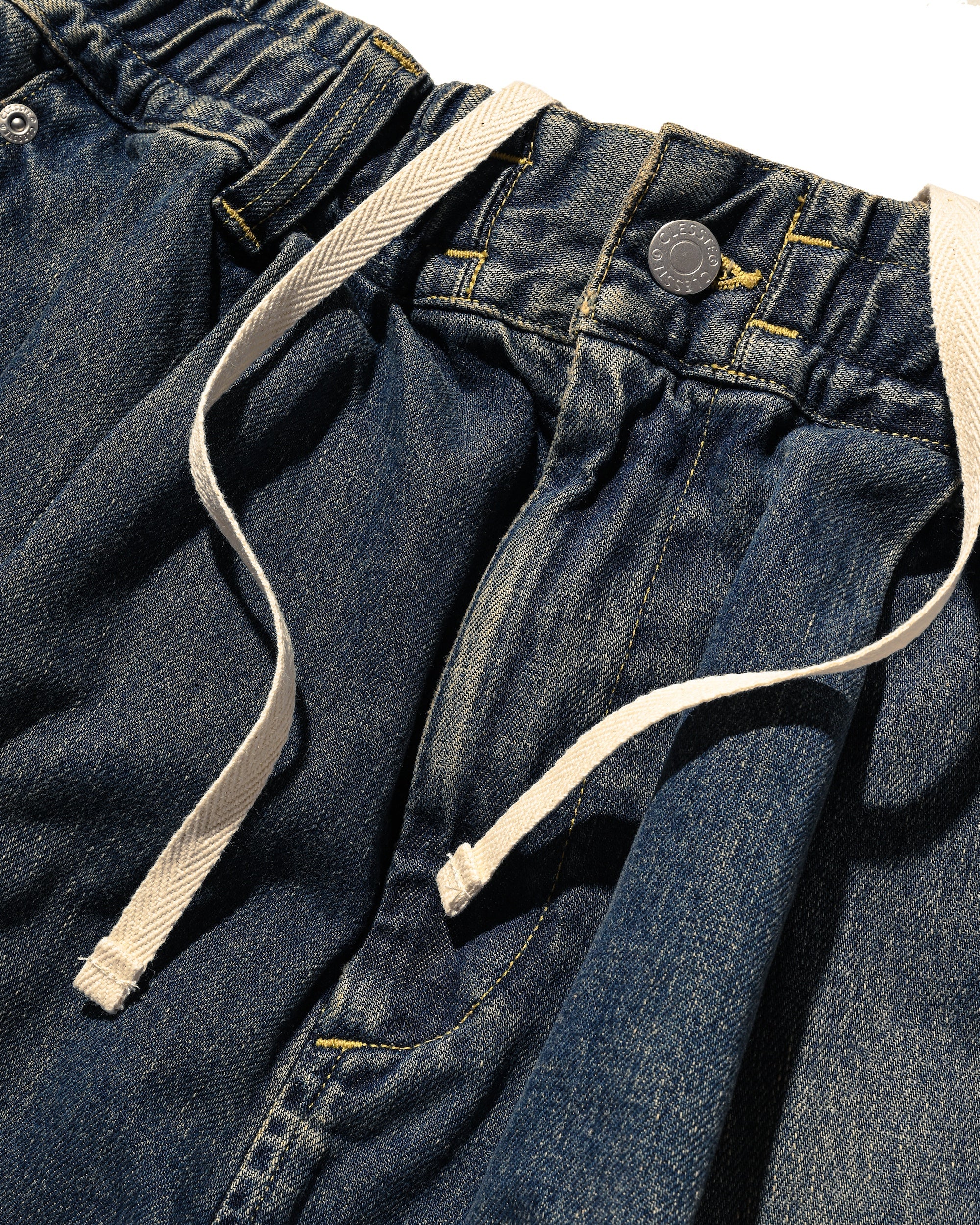 VINTAGE DYED SELVEDGE DENIM CITY MILITARY HALF PANTS (VINTAGE INDIGO)