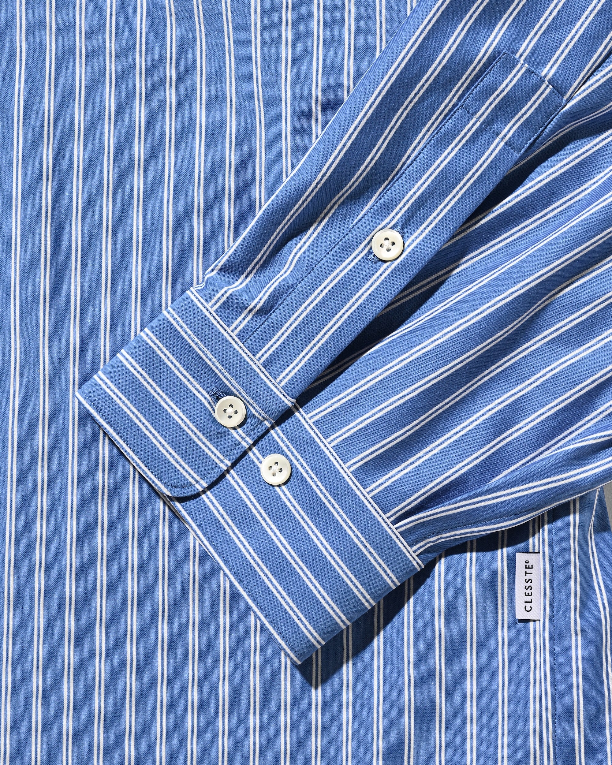 【9.17 WED 20:00- IN STOCK】46G KNIT EVERYDAY L/S SHIRT (SAX BLUE STRIPE)