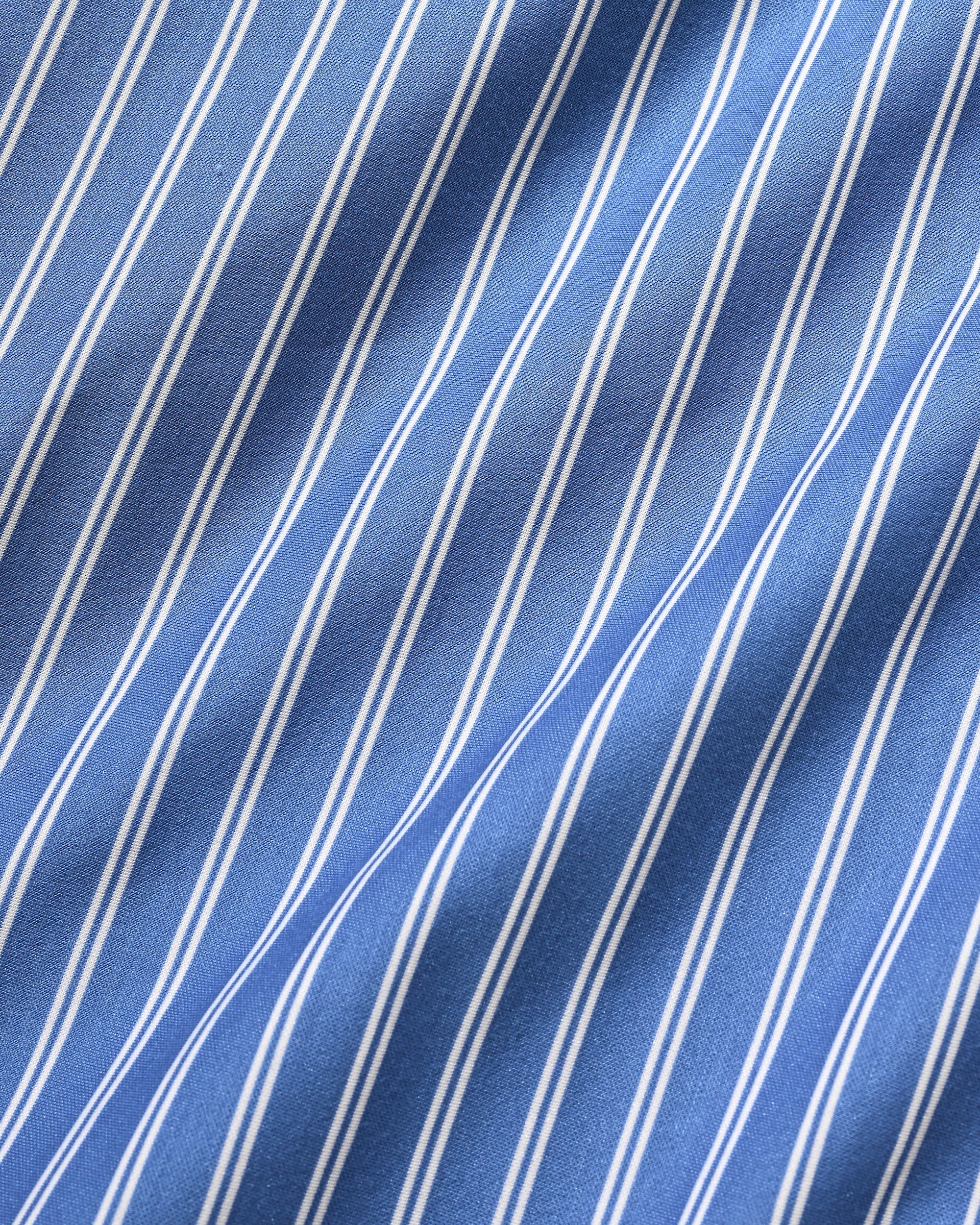 【9.17 WED 20:00- IN STOCK】46G KNIT EVERYDAY L/S SHIRT (SAX BLUE STRIPE)