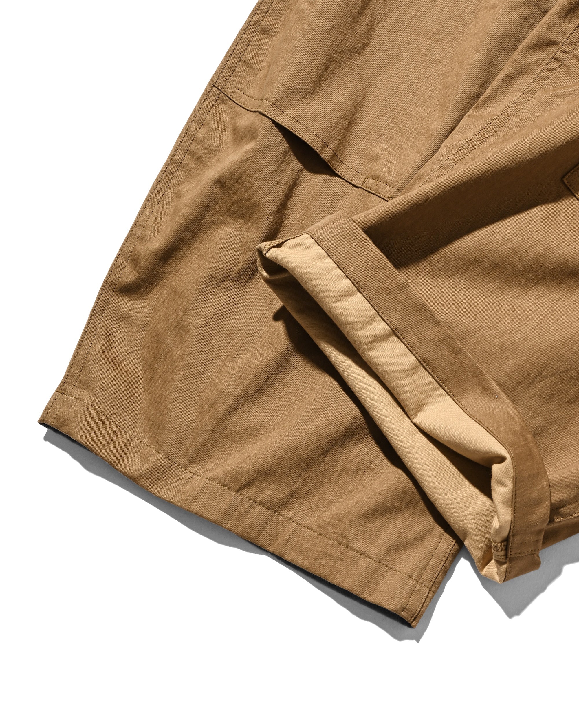 VINTAGE EFFECT DOUBLE KNEE CURVED WORKER PANTS (BEIGE)