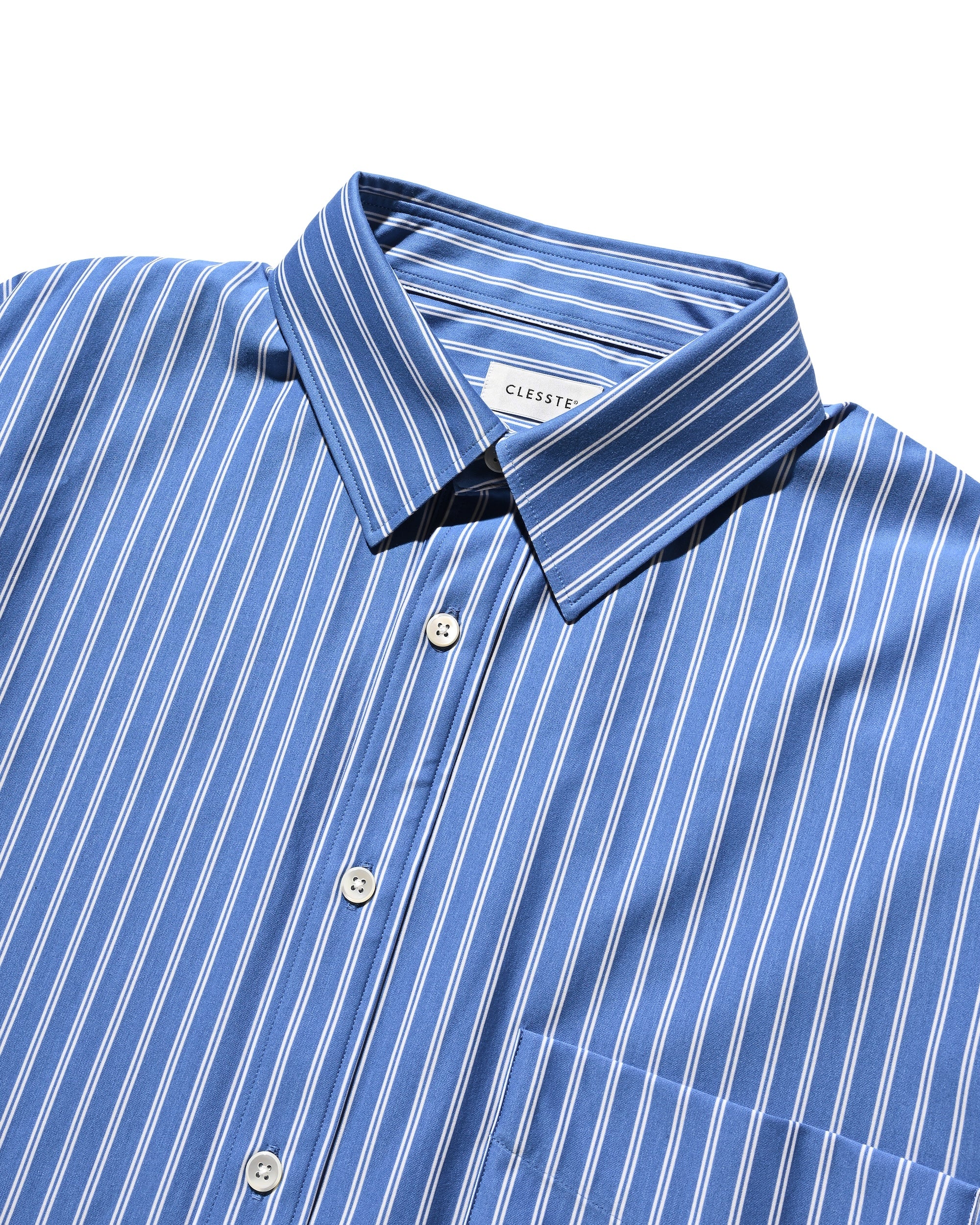 【9.27 SAT 20:00- IN STOCK】46G KNIT EVERYDAY PULLOVER L/S SHIRT (SAX BLUE STRIPE).
