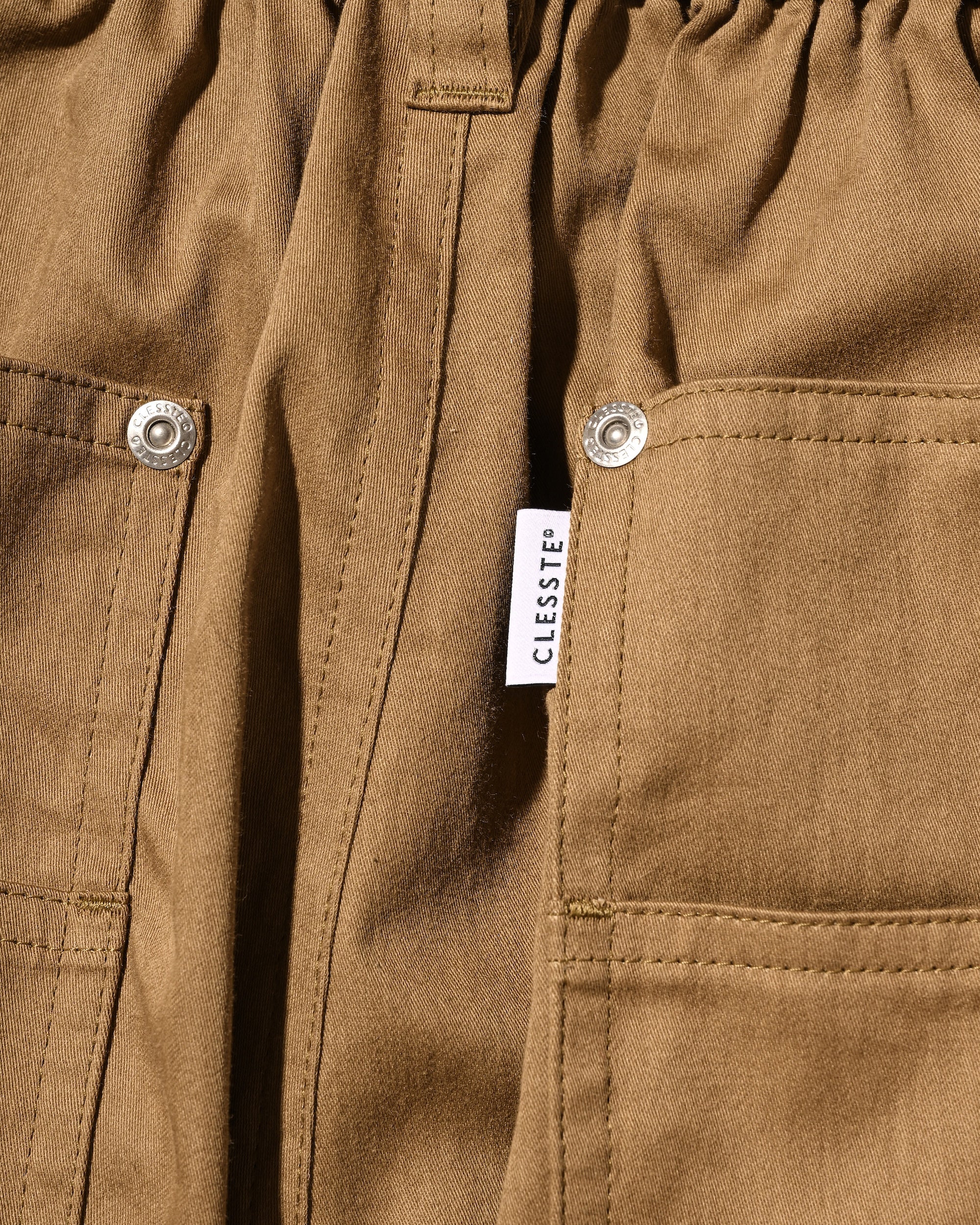 VINTAGE EFFECT DOUBLE KNEE CURVED WORKER PANTS (BEIGE)