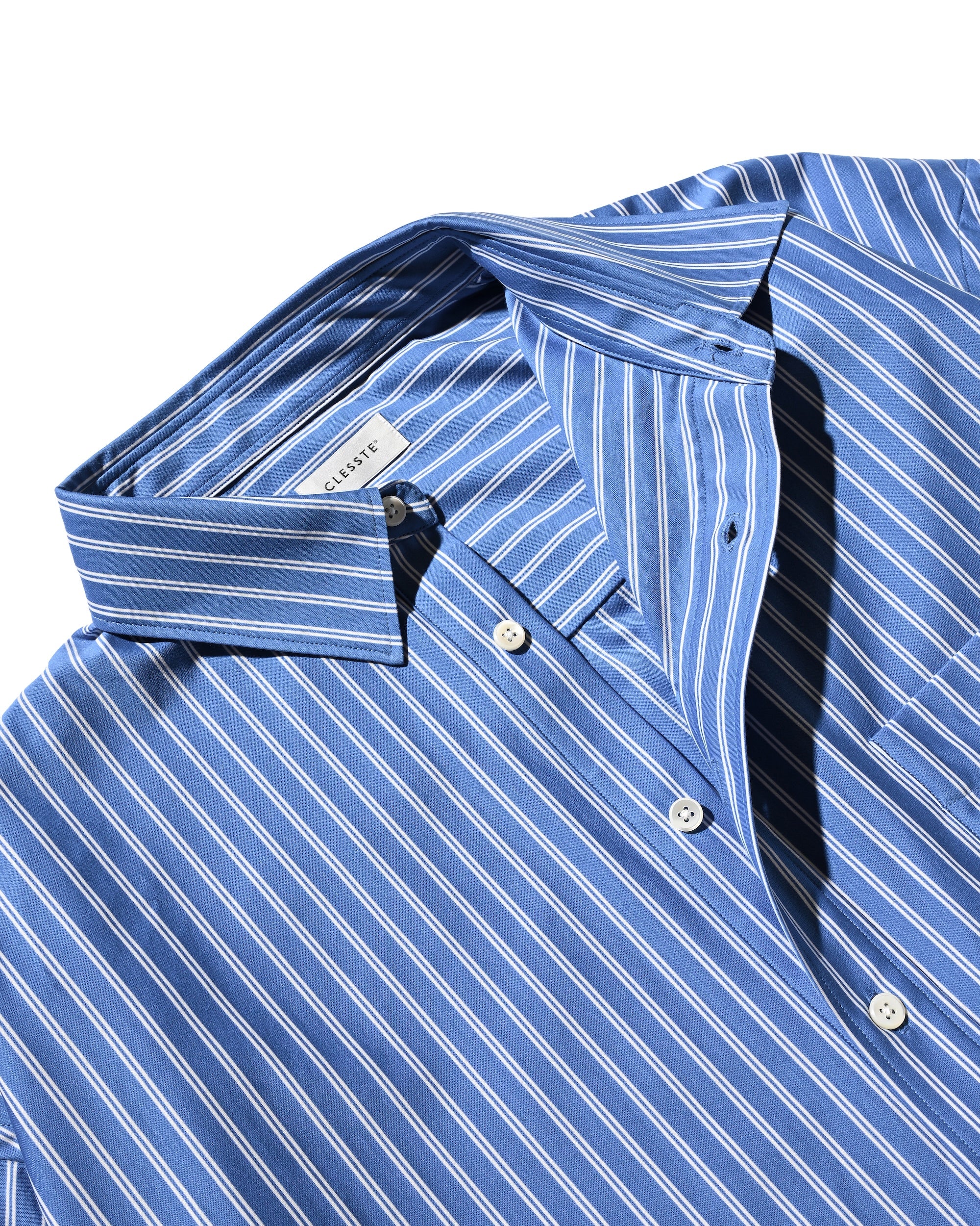 【9.27 SAT 20:00- IN STOCK】46G KNIT EVERYDAY PULLOVER L/S SHIRT (SAX BLUE STRIPE).