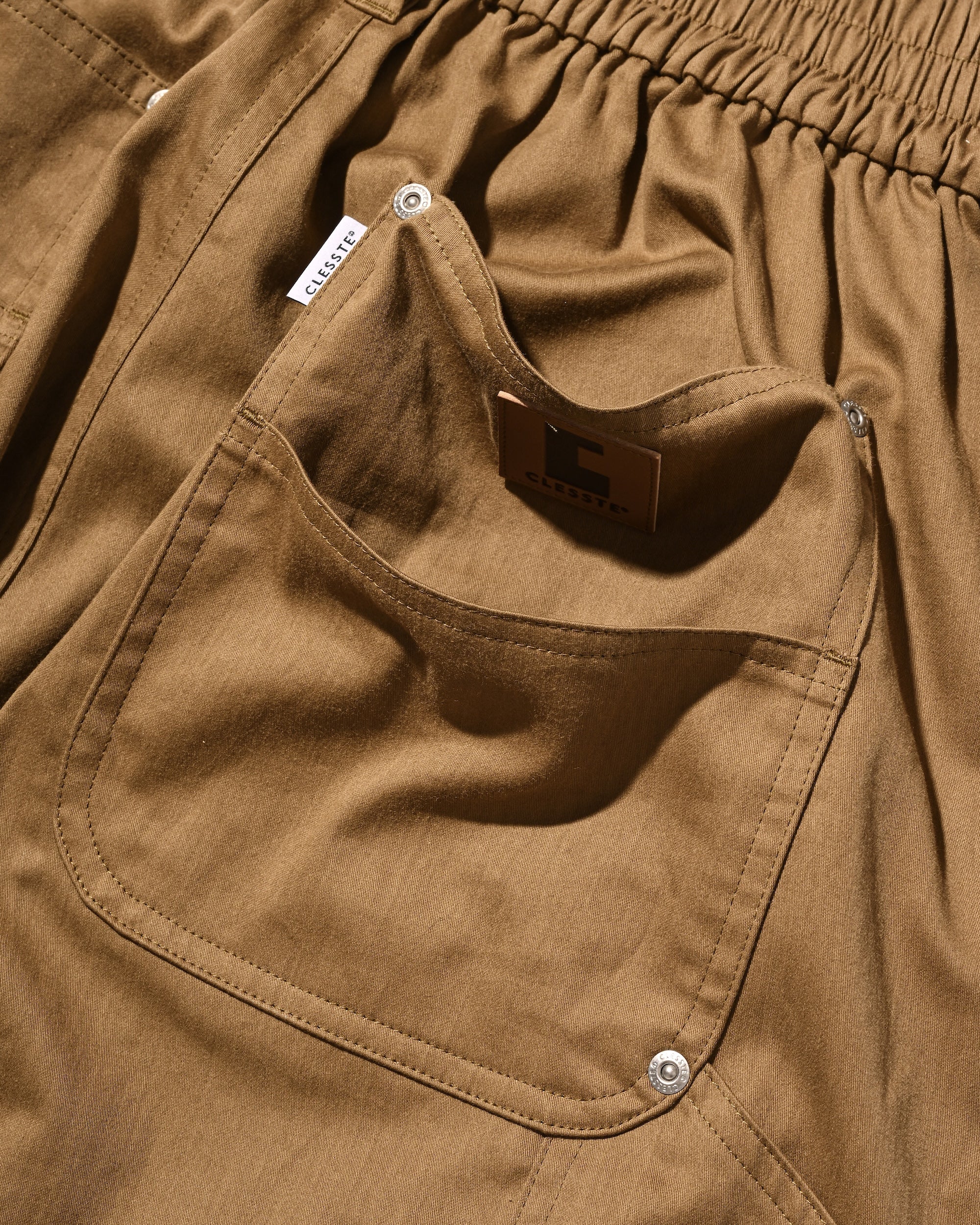 VINTAGE EFFECT DOUBLE KNEE CURVED WORKER PANTS (BEIGE)