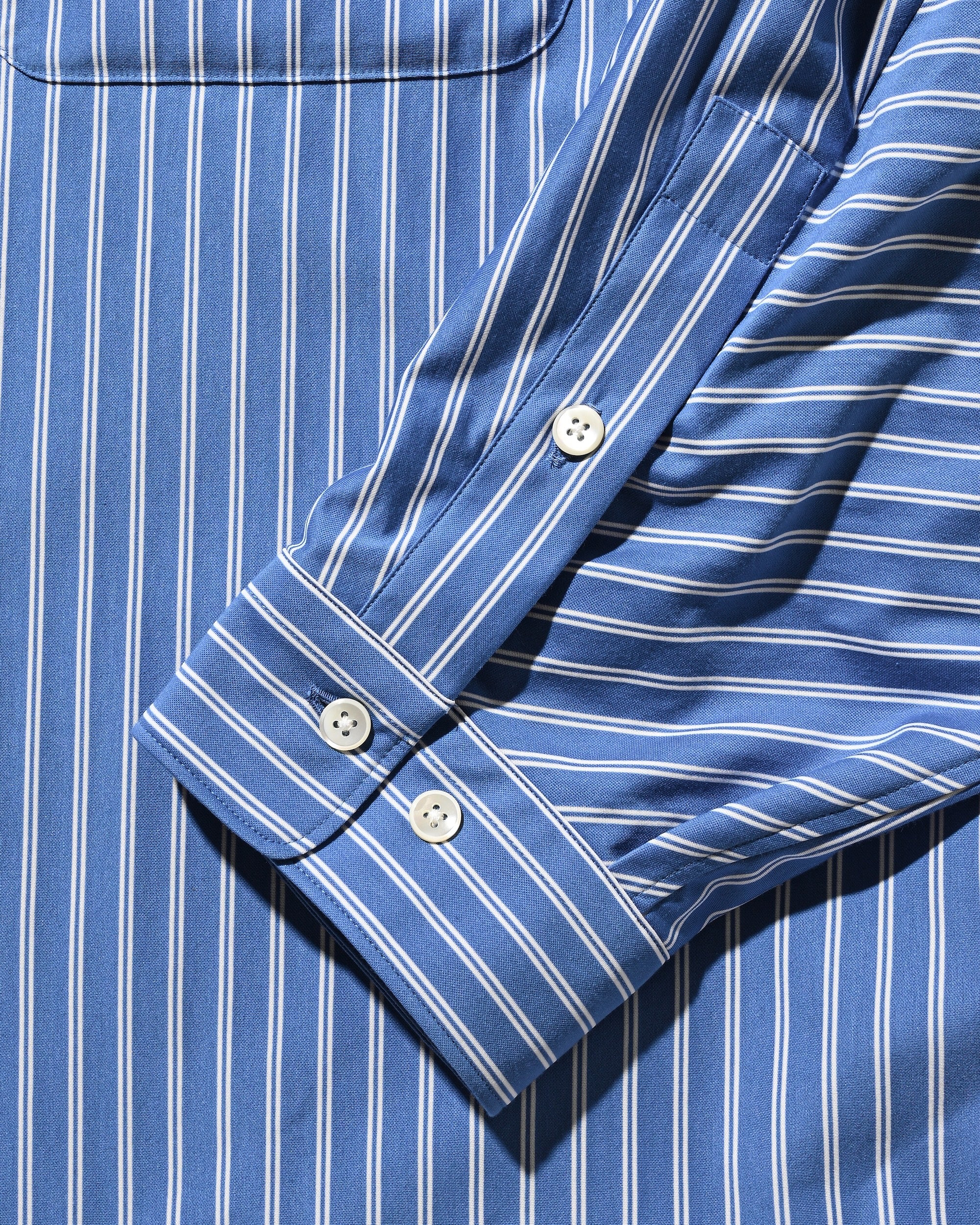 【9.27 SAT 20:00- IN STOCK】46G KNIT EVERYDAY PULLOVER L/S SHIRT (SAX BLUE STRIPE).