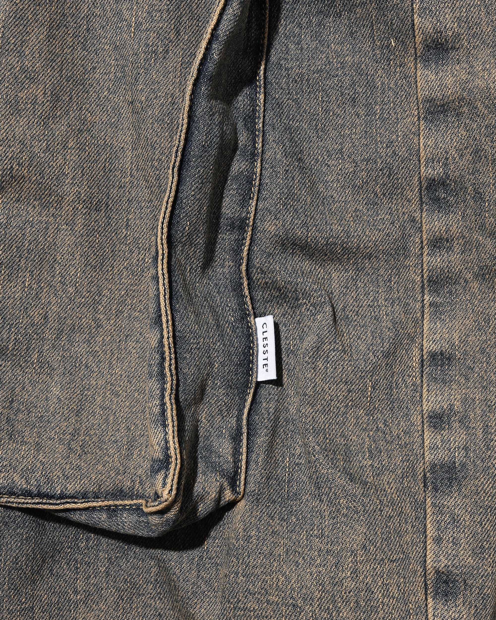 VINTAGE DYED SELVEDGE DENIM CITY MEGA POCKET BALLOON CARGO PANTS (VINTAGE BEIGE)