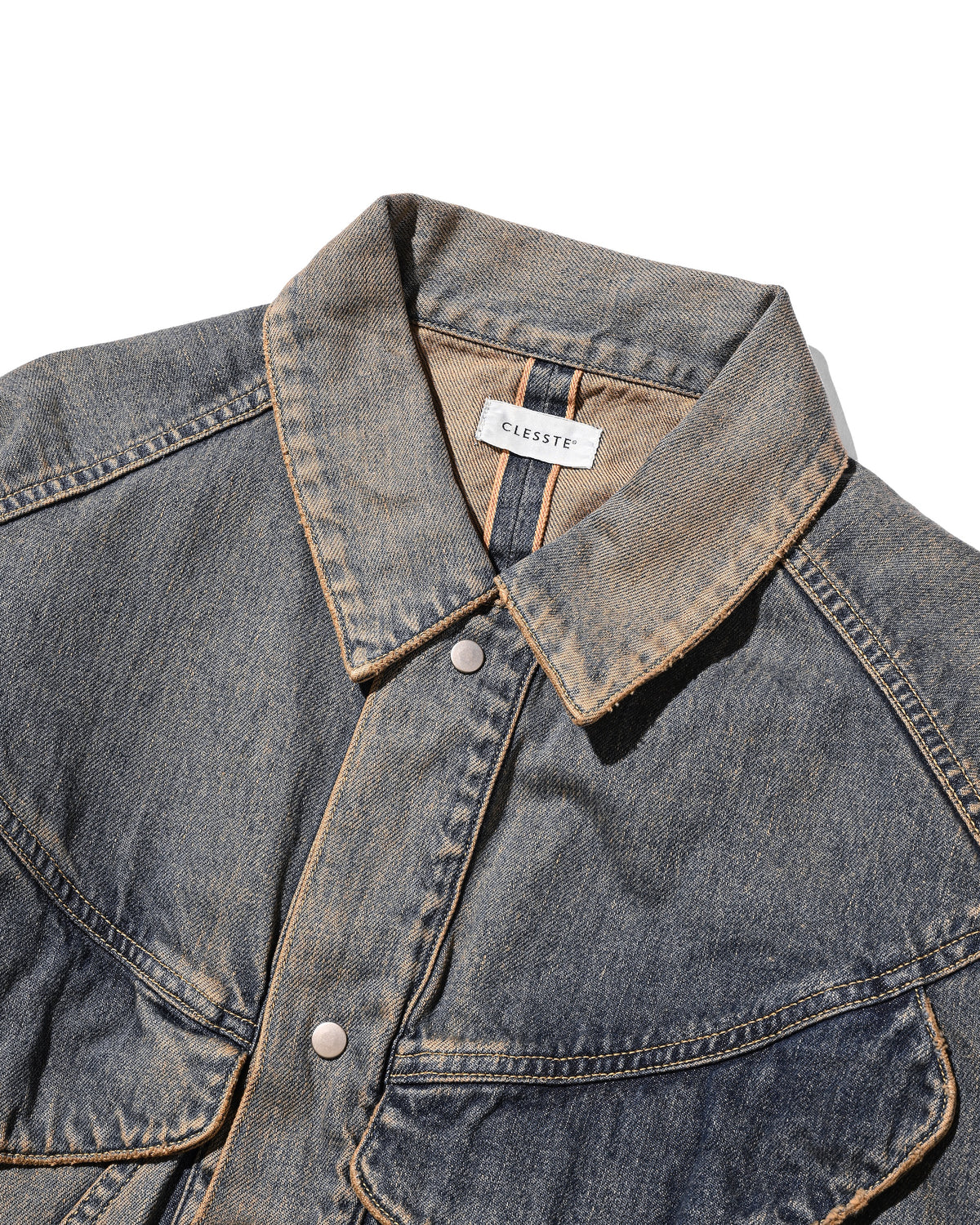 【10.10 SAT 20:00- IN STOCK】 VINTAGE DYED SELVEDGE DENIM FUTURE TRUCKER JACKET (VINTAGE BEIGE)