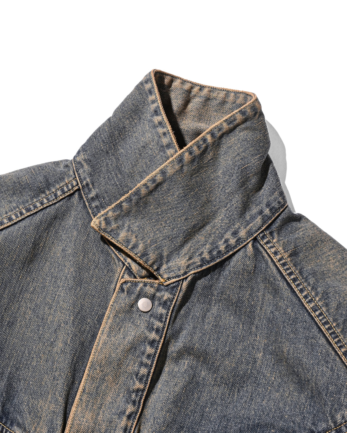 【10.10 SAT 20:00- IN STOCK】 VINTAGE DYED SELVEDGE DENIM FUTURE TRUCKER JACKET (VINTAGE BEIGE)