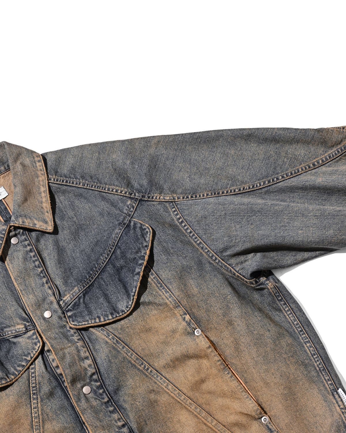 【10.10 SAT 20:00- IN STOCK】 VINTAGE DYED SELVEDGE DENIM FUTURE TRUCKER JACKET (VINTAGE BEIGE)