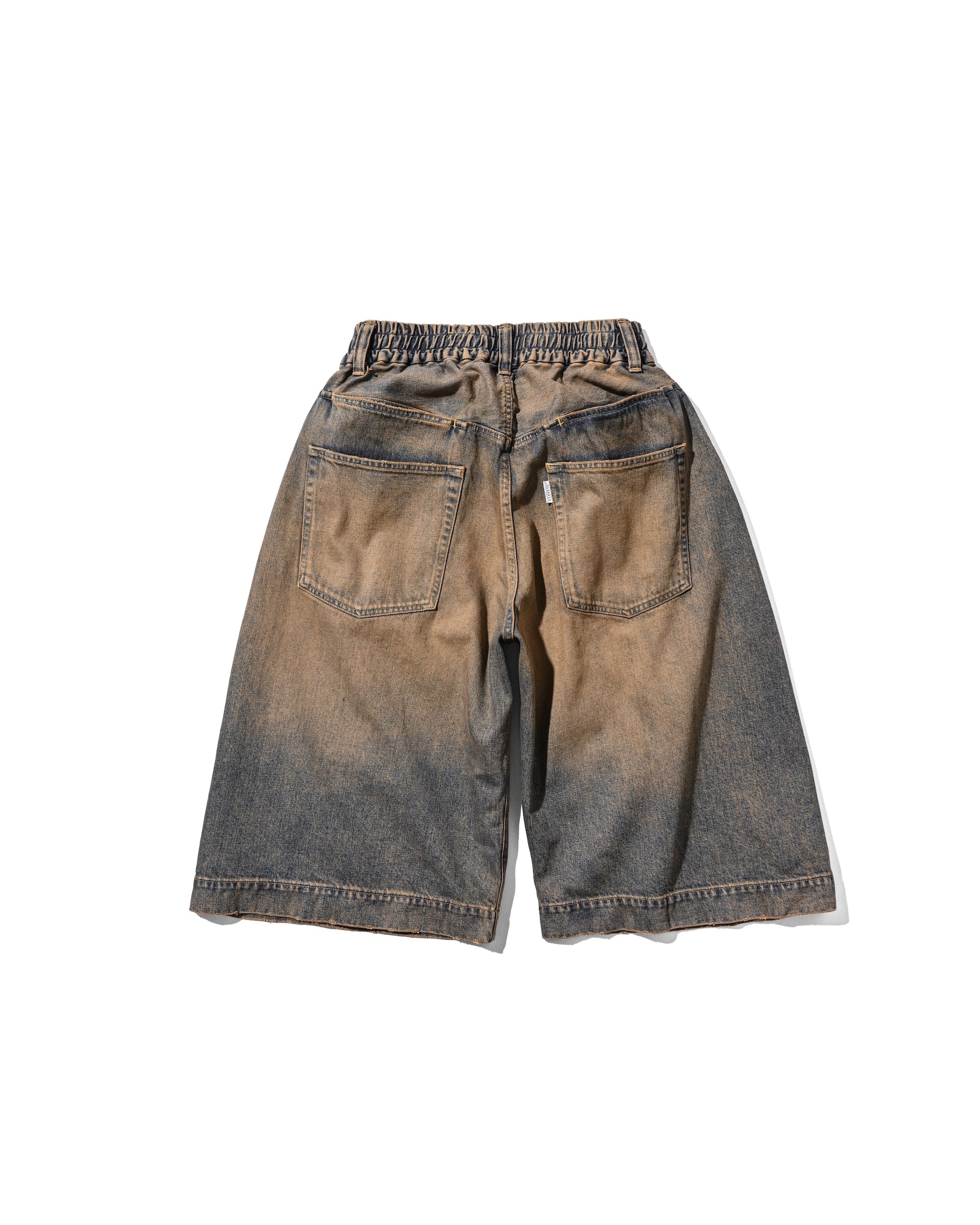 【4.18 SAT 20:00- IN STOCK】VINTAGE DYED SELVEDGE DENIM CITY BAGGY HALF PANTS (VINTAGE BEIGE)