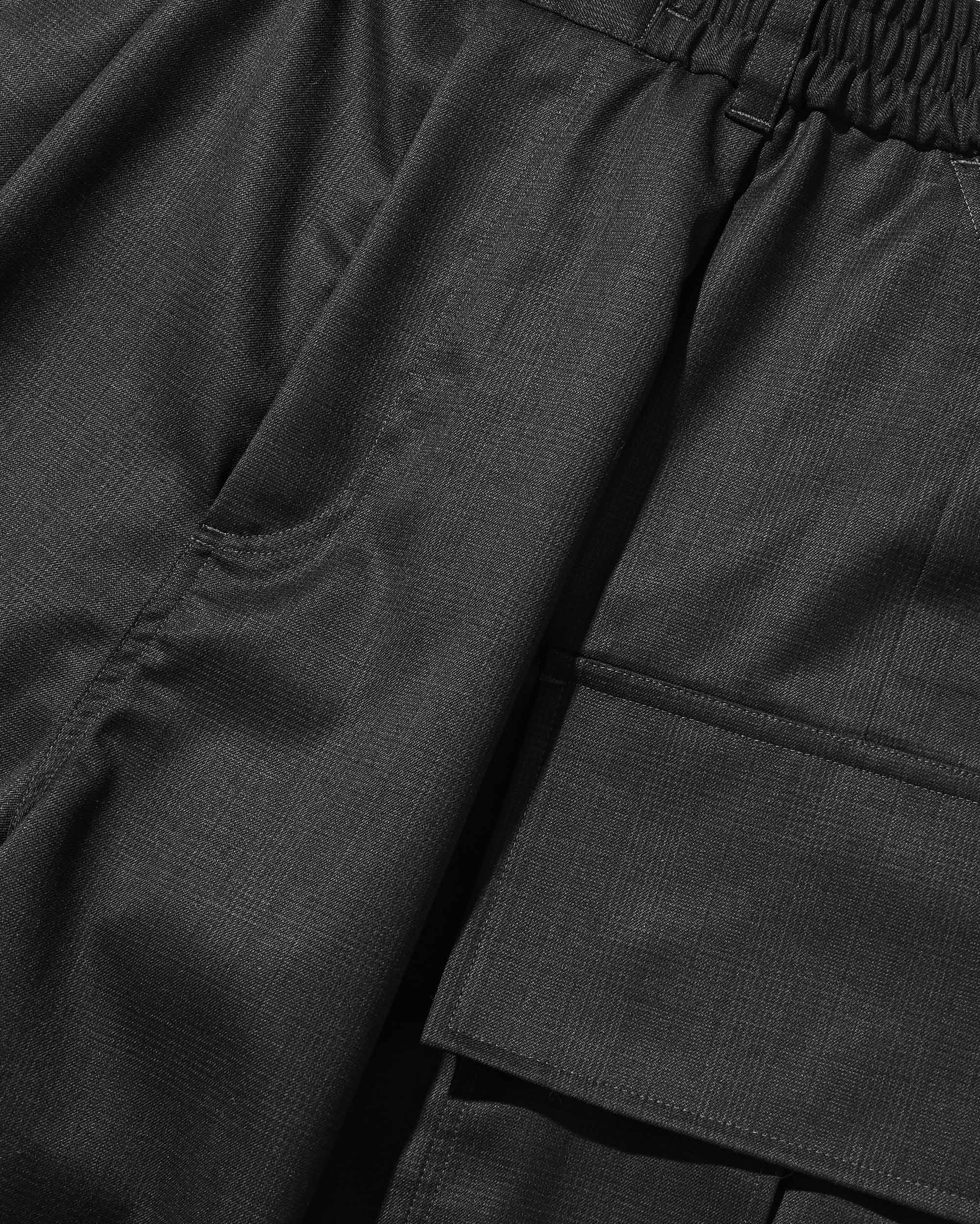 GLEN PLAID WOOL CITY MEGA POCKET BALLOON CARGO HALF PANTS(CHECK)