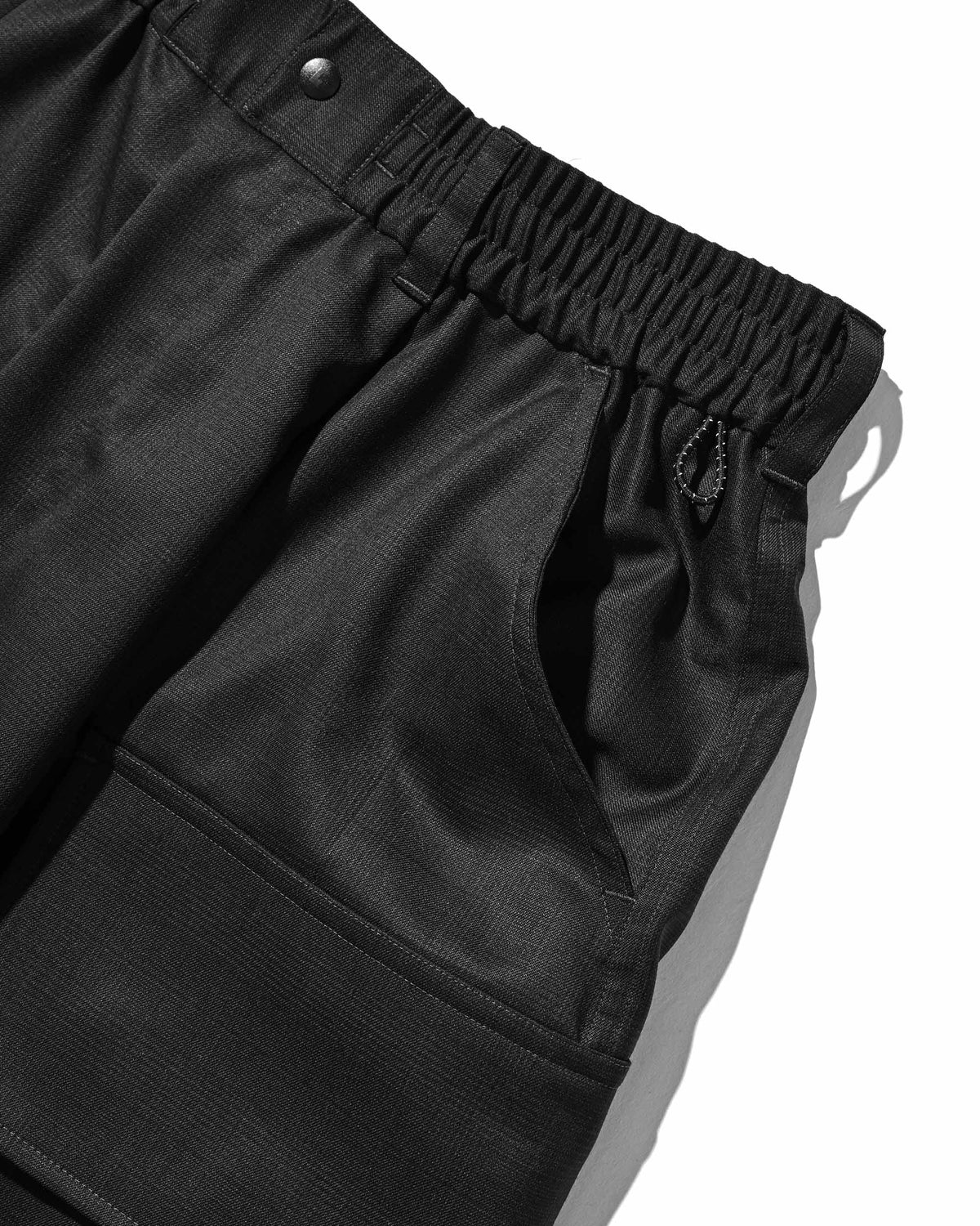 GLEN PLAID WOOL CITY MEGA POCKET BALLOON CARGO HALF PANTS(CHECK)