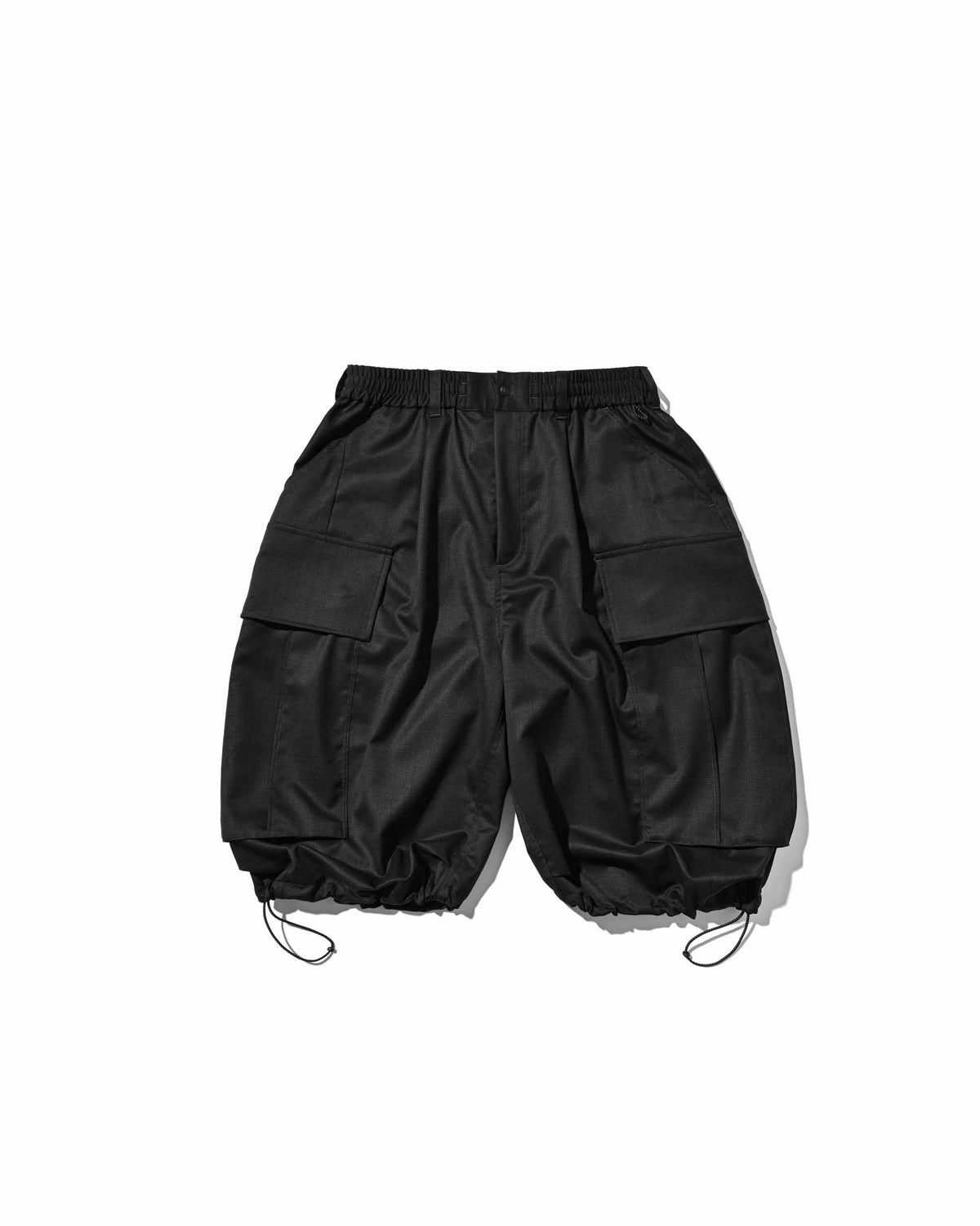 GLEN PLAID WOOL CITY MEGA POCKET BALLOON CARGO HALF PANTS(CHECK)