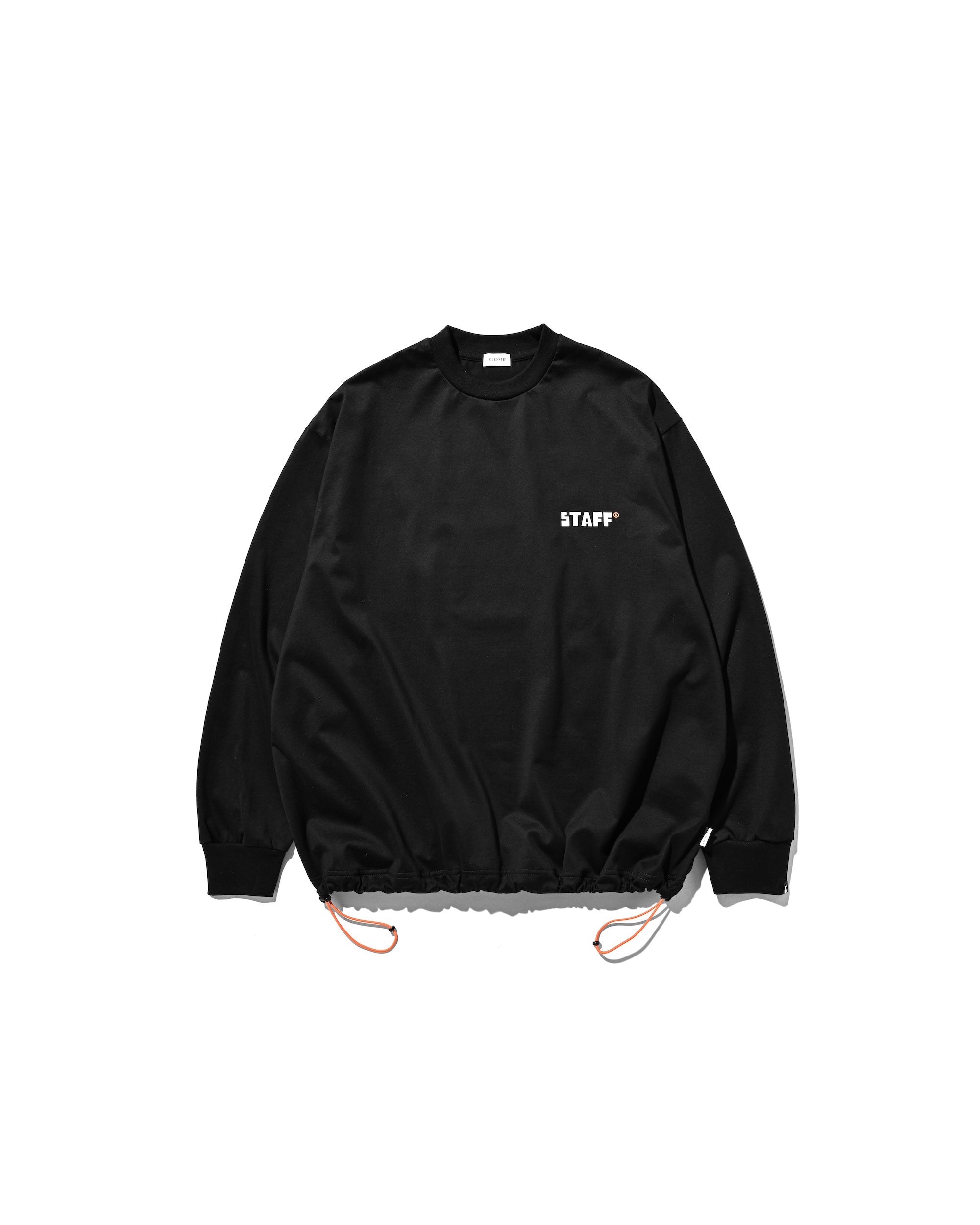 【10.15 WED 20:00- IN STOCK】"C×YGM"STAFF L/S T-SHIRT WITH DRAWSTRINGS (BLACK)