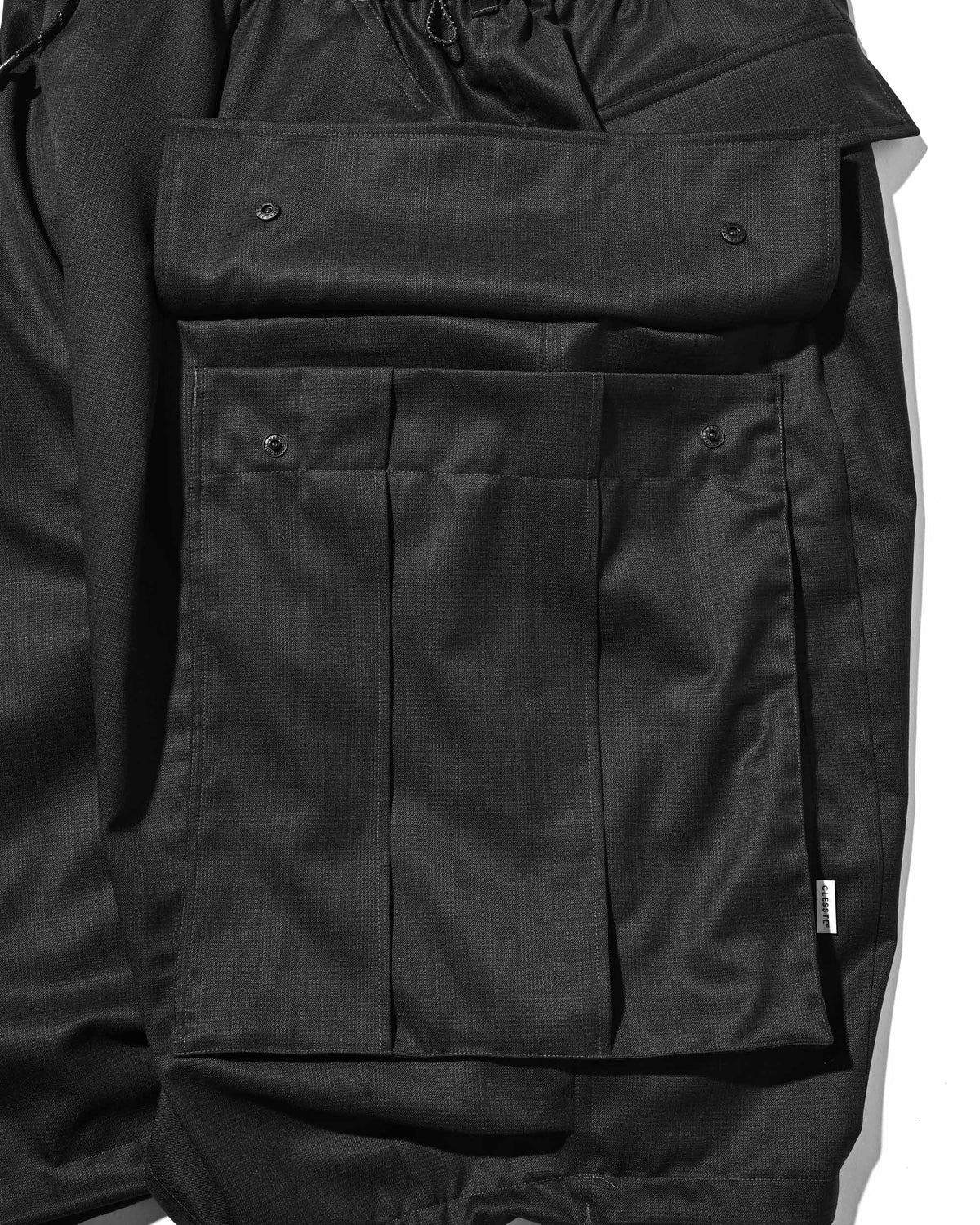 GLEN PLAID WOOL CITY MEGA POCKET BALLOON CARGO HALF PANTS(CHECK)