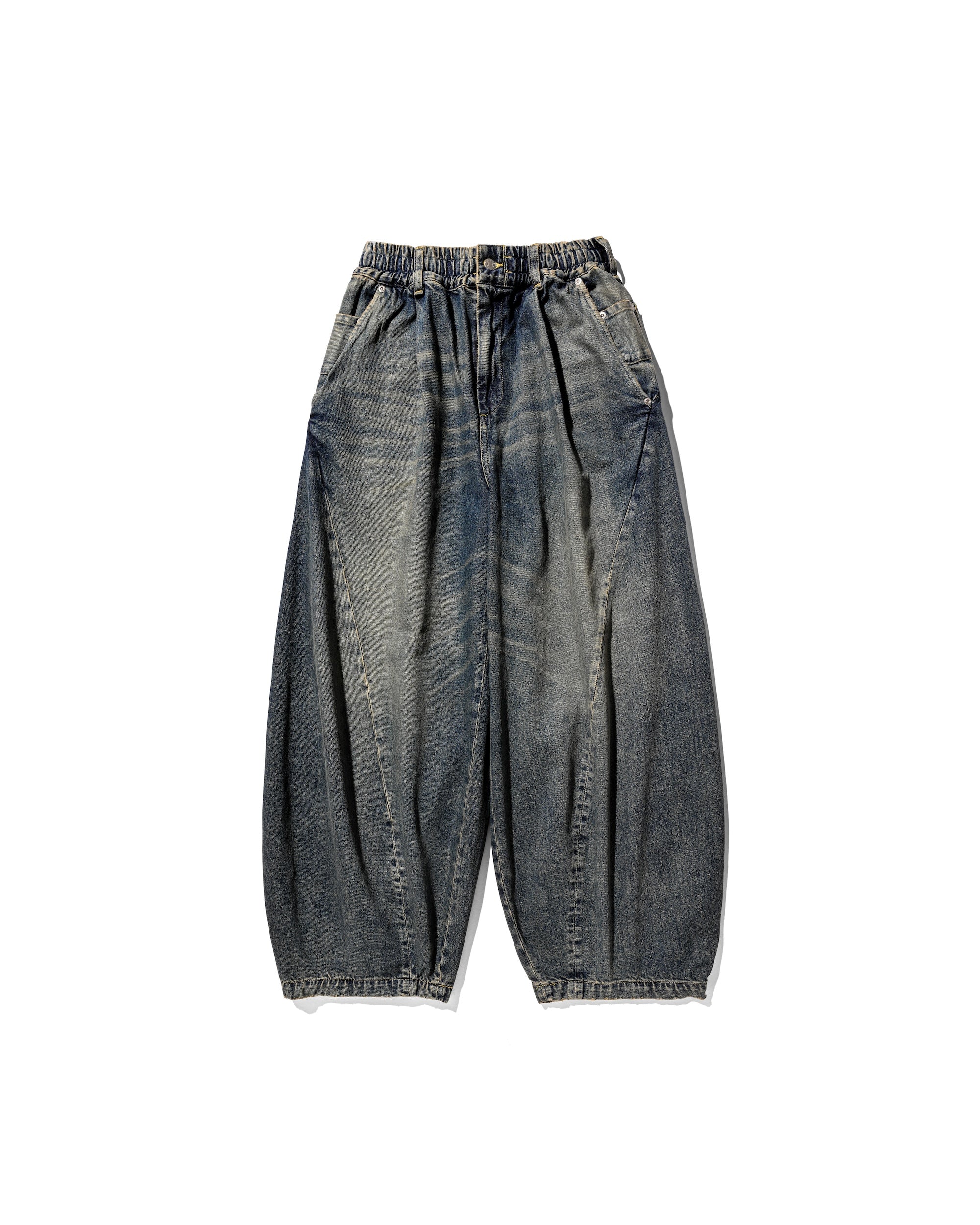 【10.22 WED 20:00- IN STOCK】VINTAGE DYED SELVEDGE DENIM MASSIVE TWISTED PANTS (VINTAGE INDIGO)