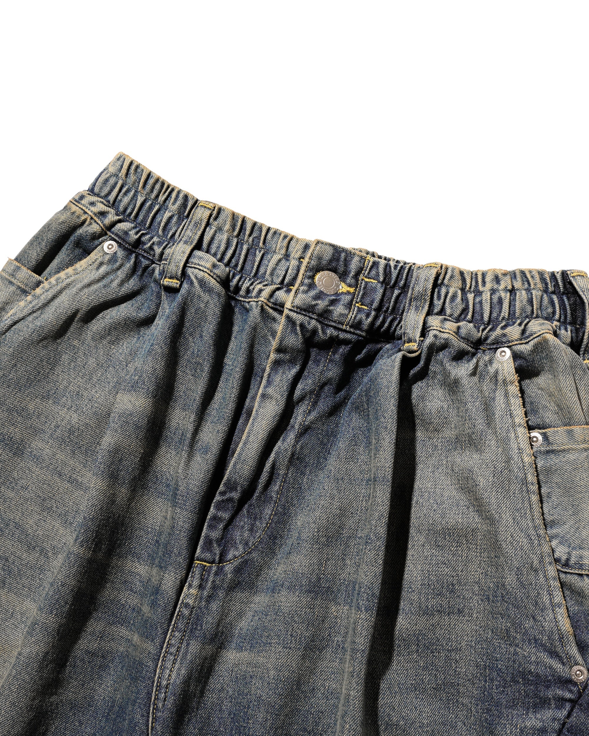 VINTAGE DYED SELVEDGE DENIM MASSIVE TWISTED PANTS (VINTAGE INDIGO)