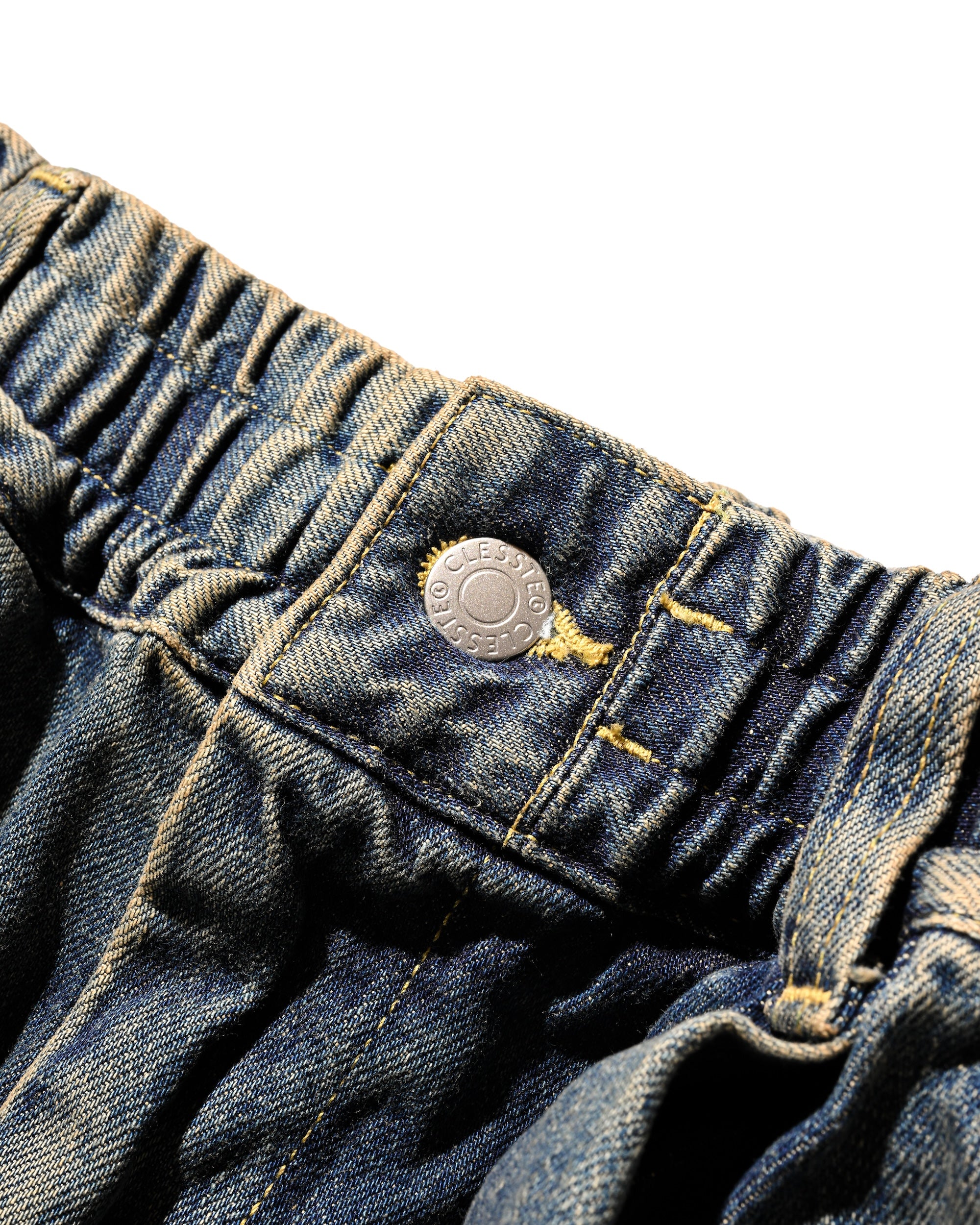 【10.22 WED 20:00- IN STOCK】VINTAGE DYED SELVEDGE DENIM MASSIVE TWISTED PANTS (VINTAGE INDIGO)