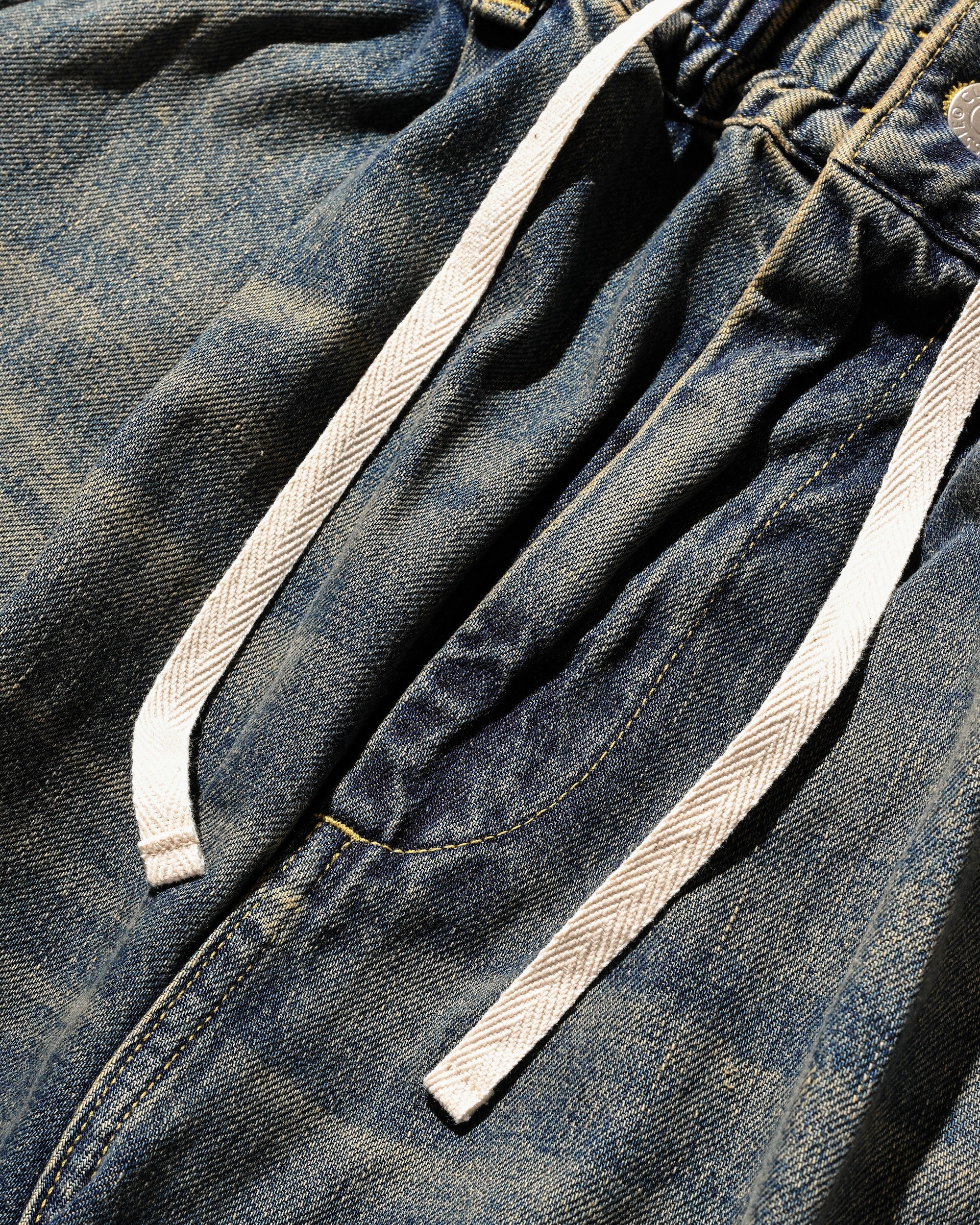 【10.22 WED 20:00- IN STOCK】VINTAGE DYED SELVEDGE DENIM MASSIVE TWISTED PANTS (VINTAGE INDIGO)