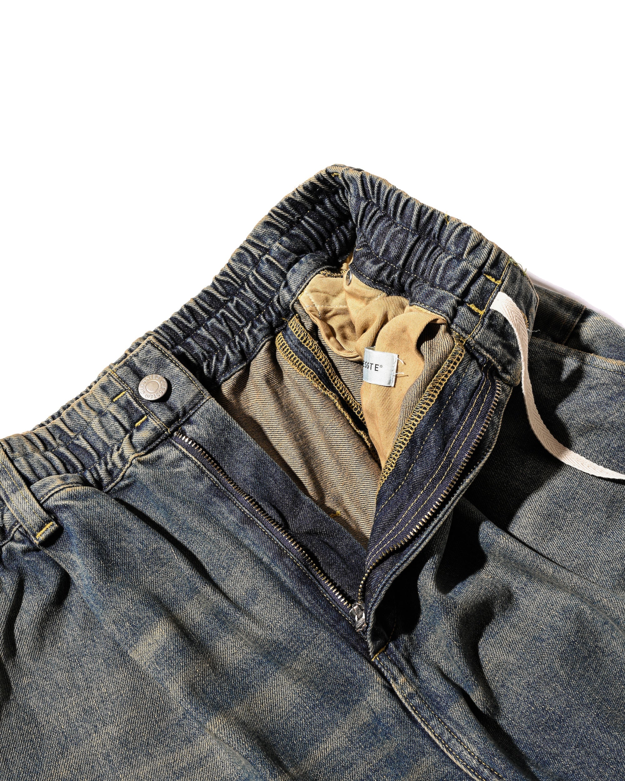 【10.22 WED 20:00- IN STOCK】VINTAGE DYED SELVEDGE DENIM MASSIVE TWISTED PANTS (VINTAGE INDIGO)
