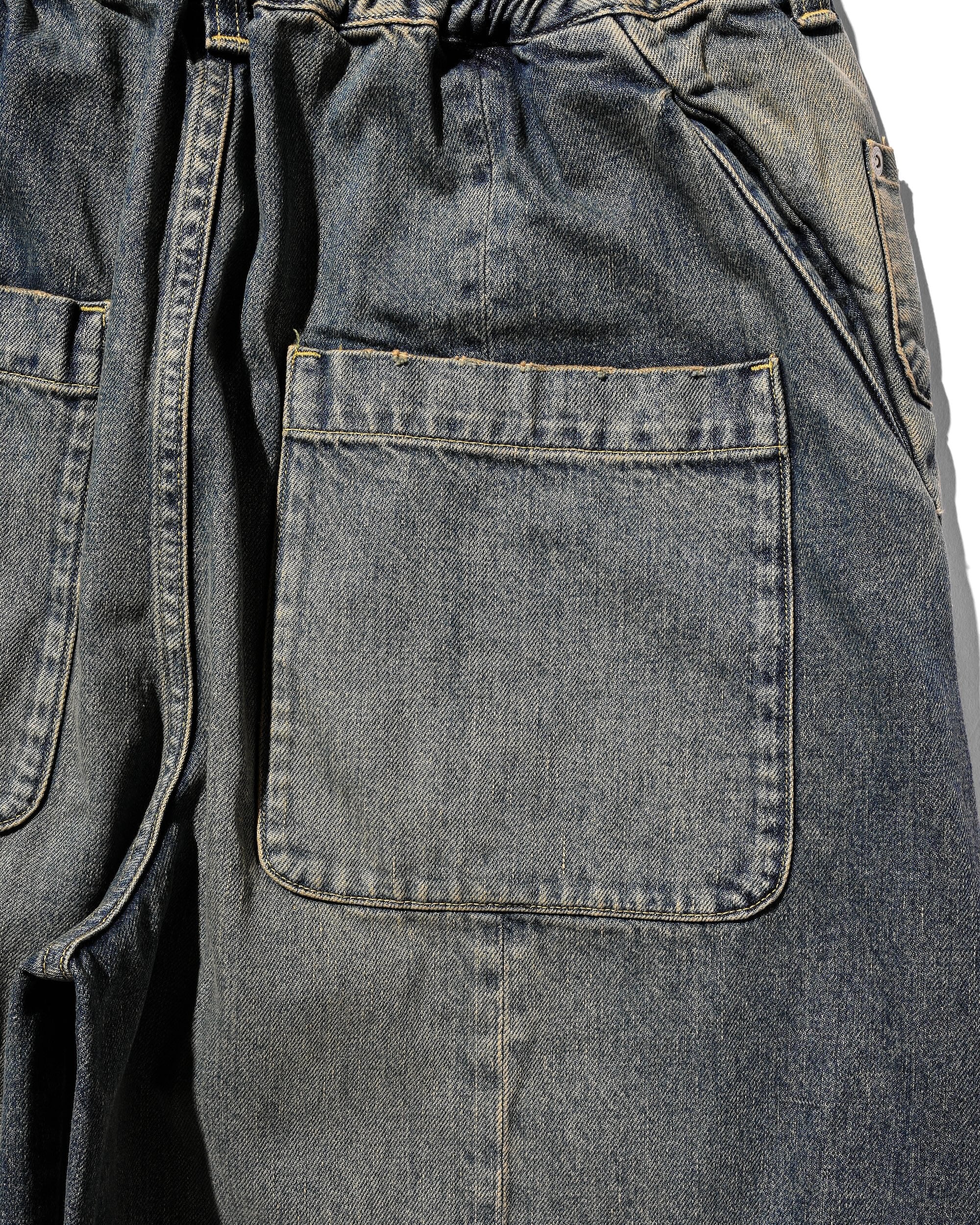 【10.22 WED 20:00- IN STOCK】VINTAGE DYED SELVEDGE DENIM MASSIVE TWISTED PANTS (VINTAGE INDIGO)